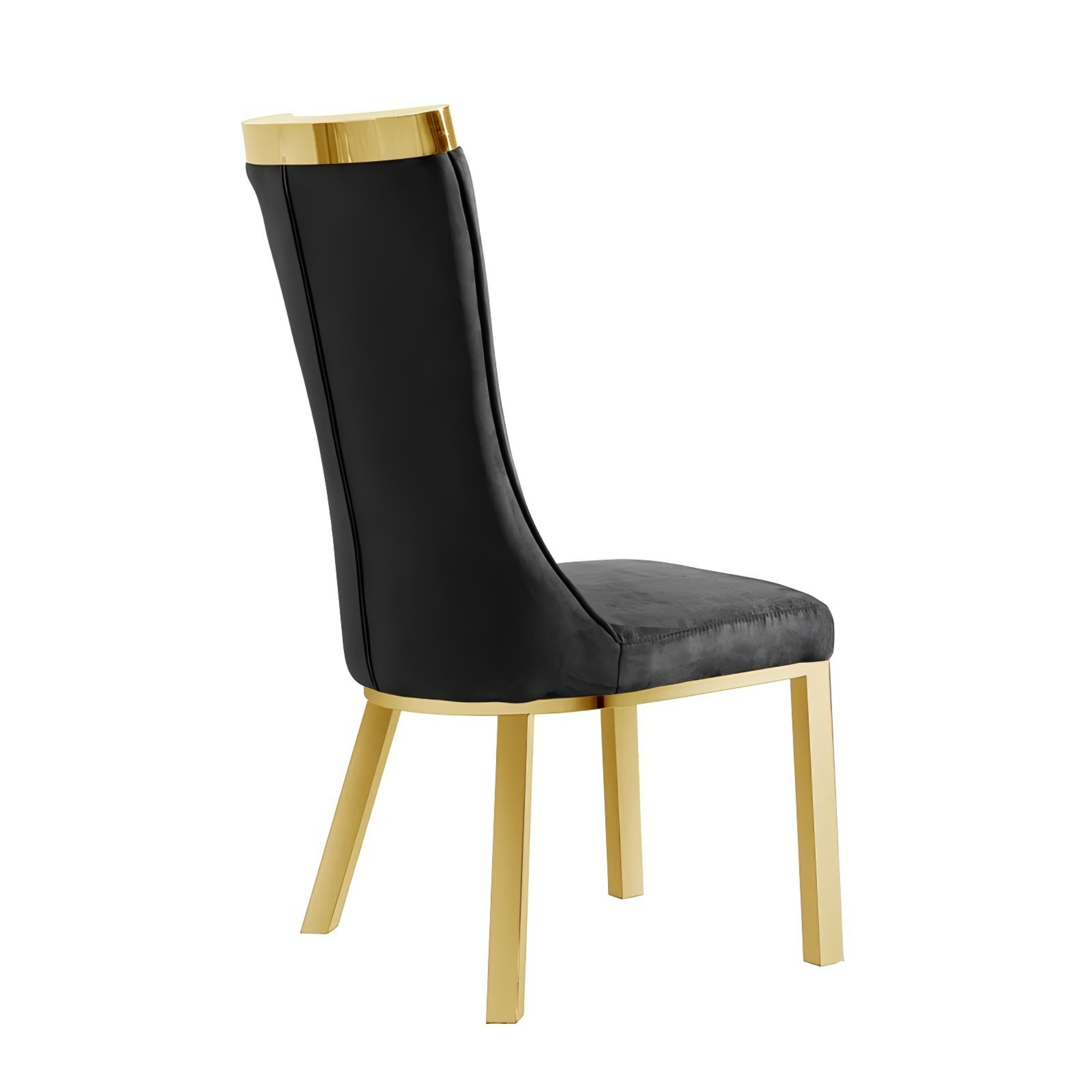 201 Gold Stainless Steel Modern High Back Dining Chair