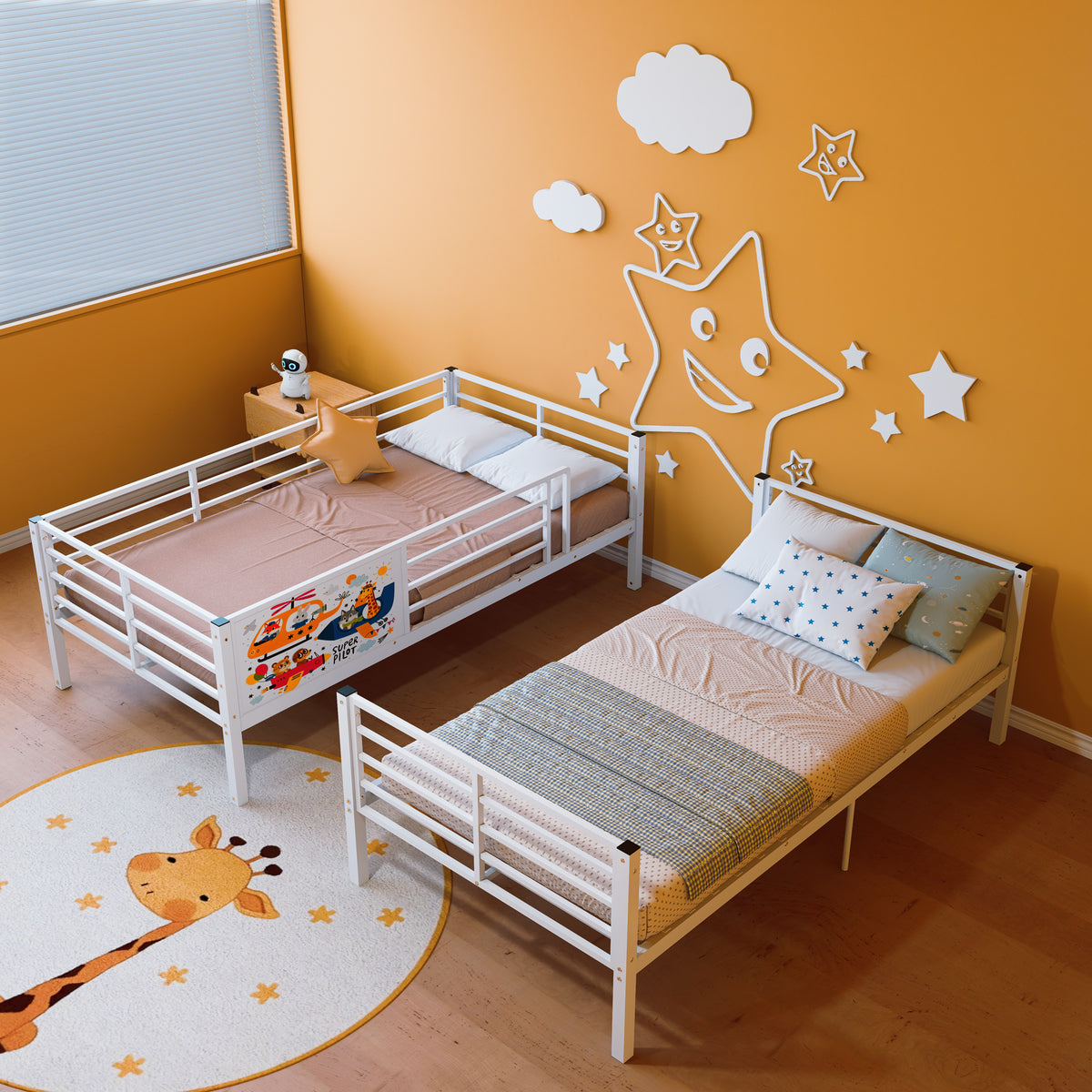 Metal Bunk Bed Frame Twin Size Beds