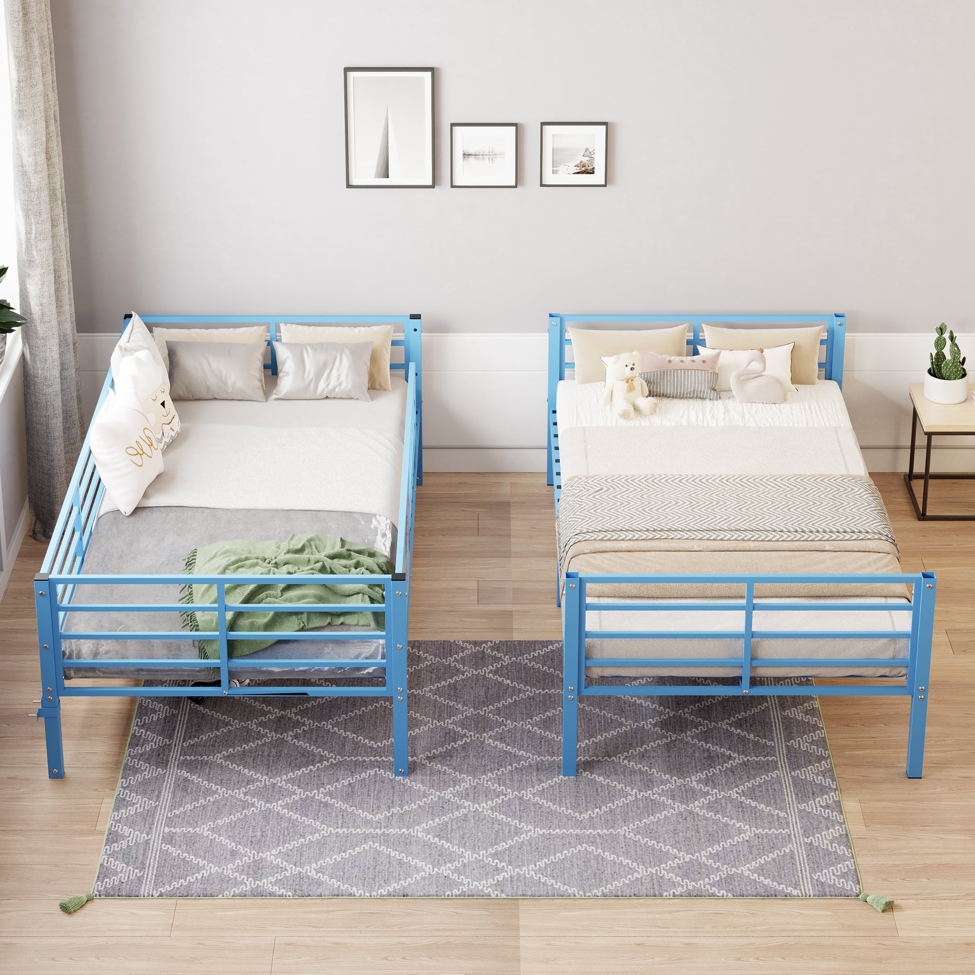 Metal Bunk Bed Frame with Full-length