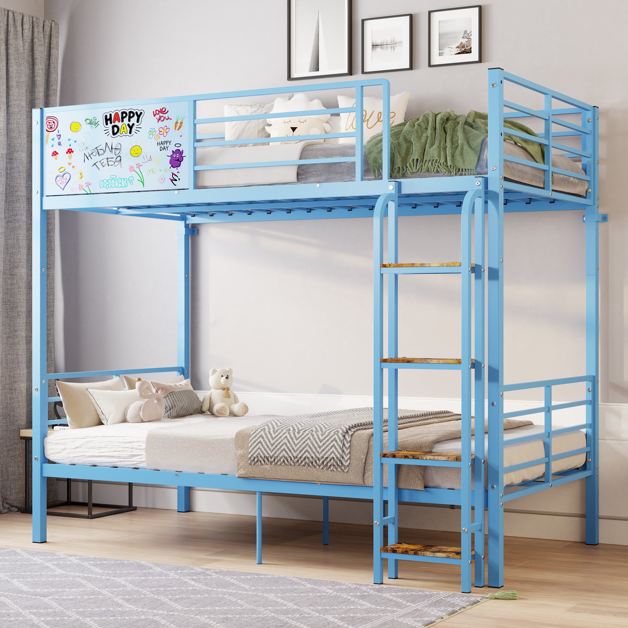 Metal Bunk Bed Frame with Full-length
