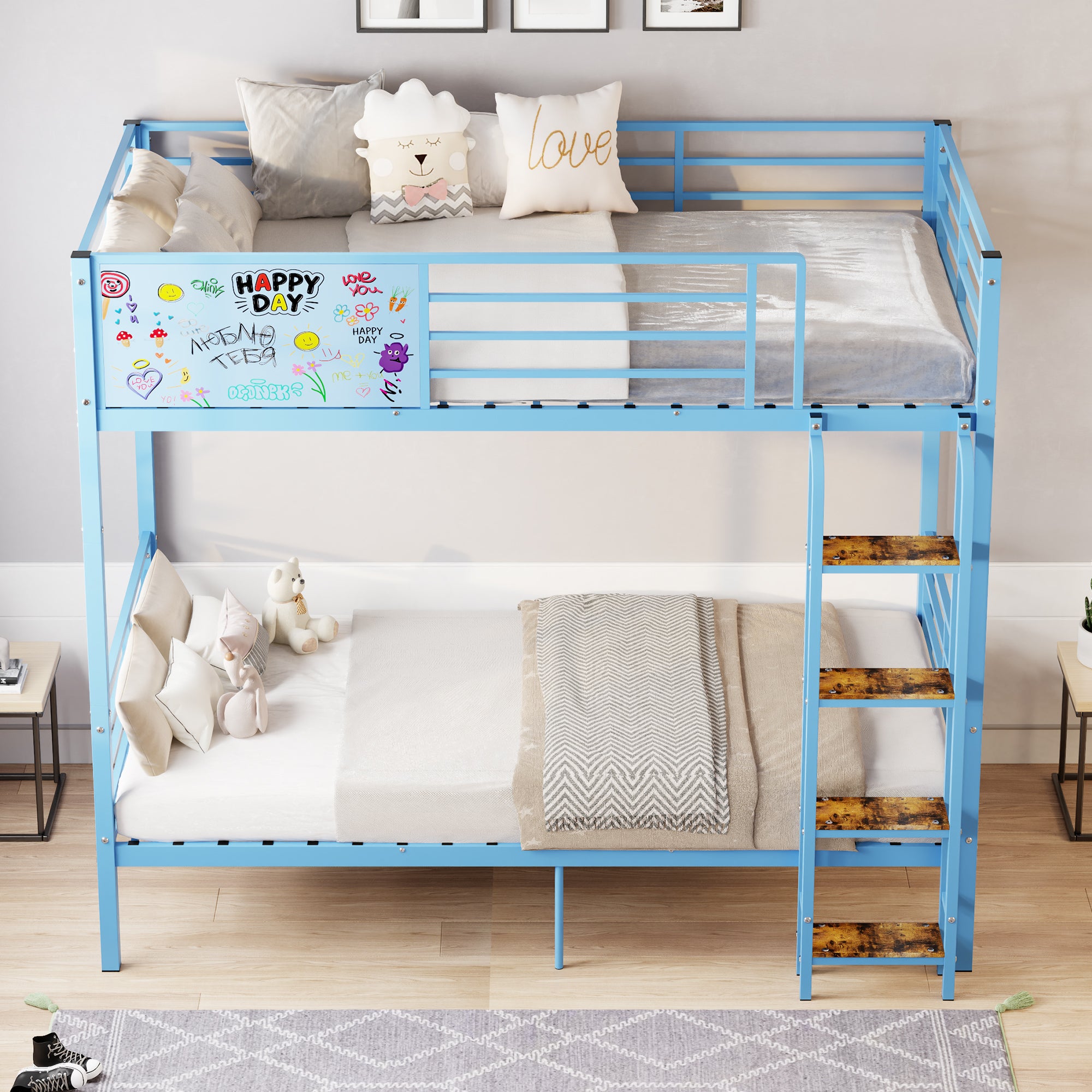 Metal Bunk Bed Frame with Full-length