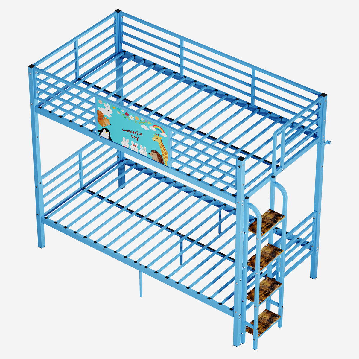 Twin Over Twin Metal Bunk Bed,Floor Bunk Bed Frame