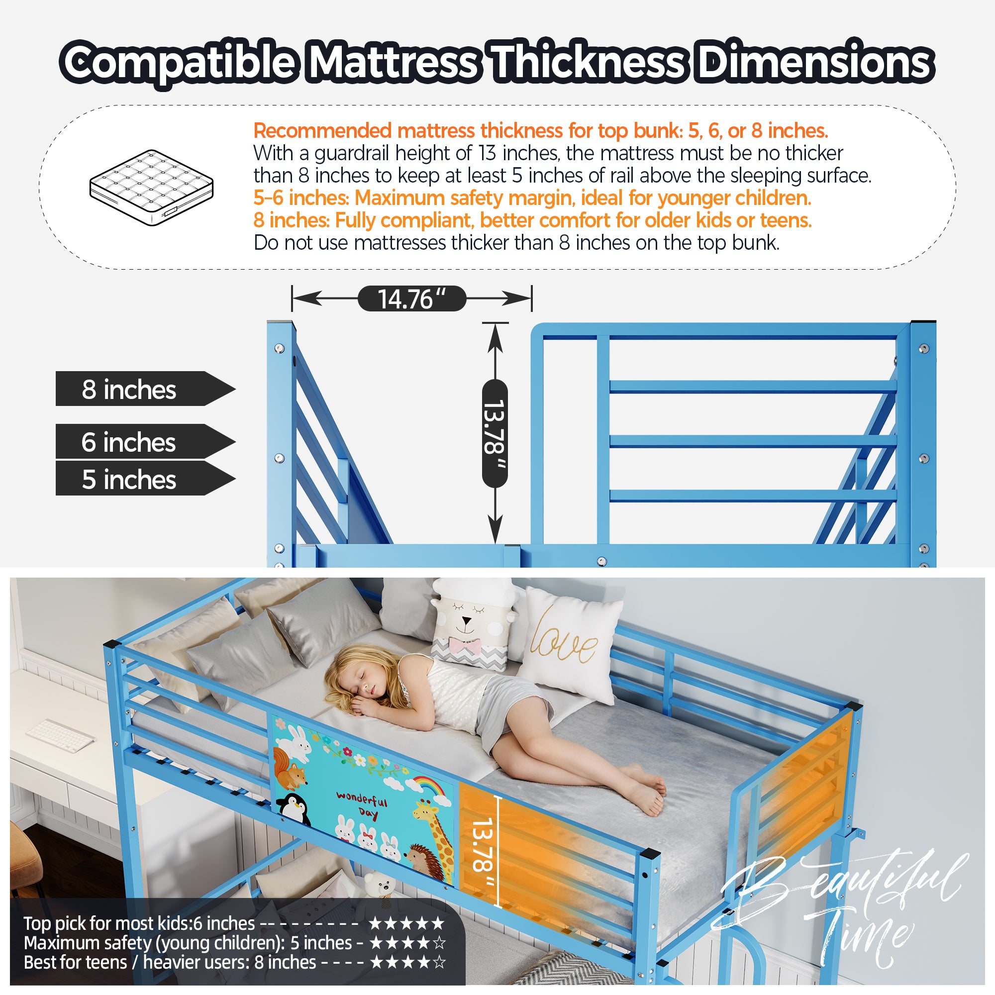 Twin Over Twin Metal Bunk Bed Frame
