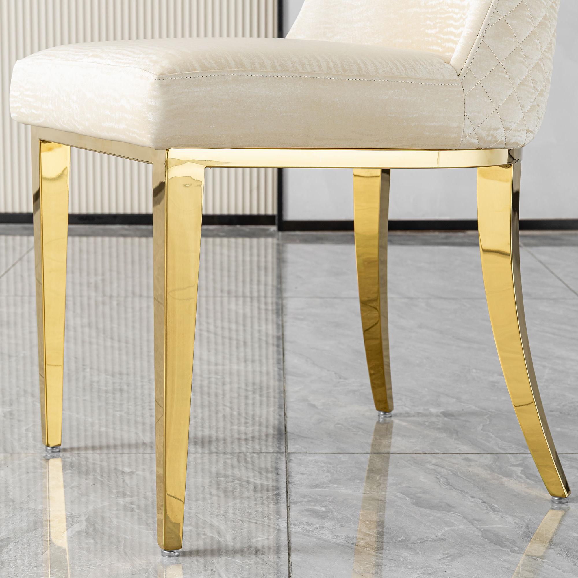 stainless steel dining chairs, high back upholstered dining chairs, cream pu leather dining chairs