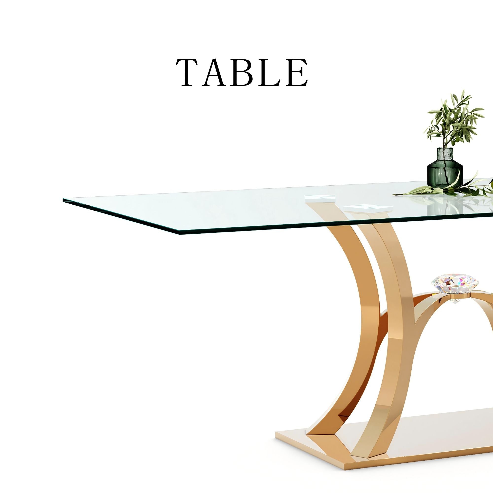 Modern Luxury 201 Stainless Steel Frame Dining Room Table