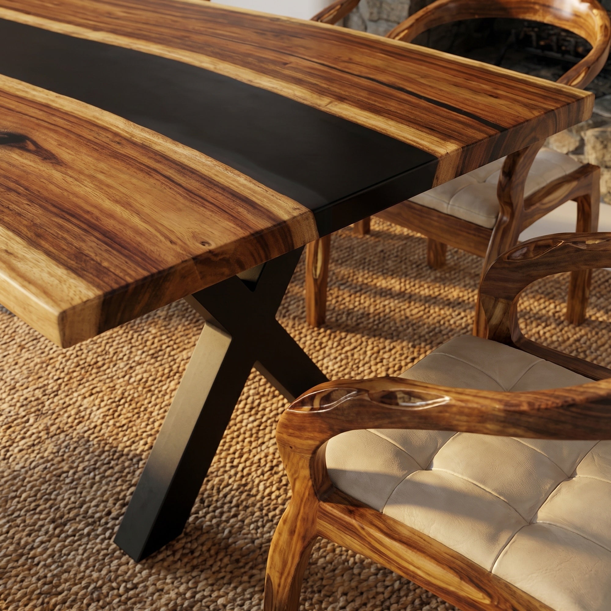 C1082 Walnut Resin Table