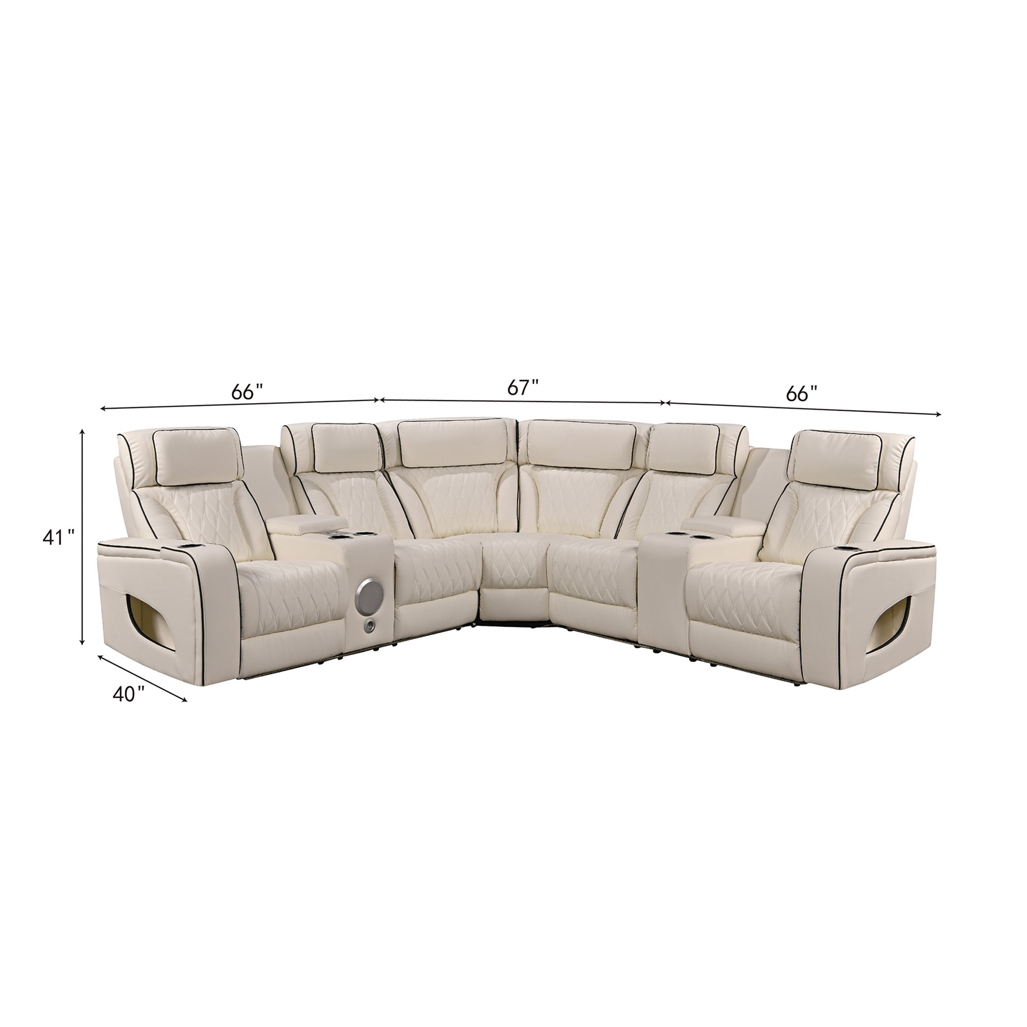 Power Recliner Sectional MC2953 White