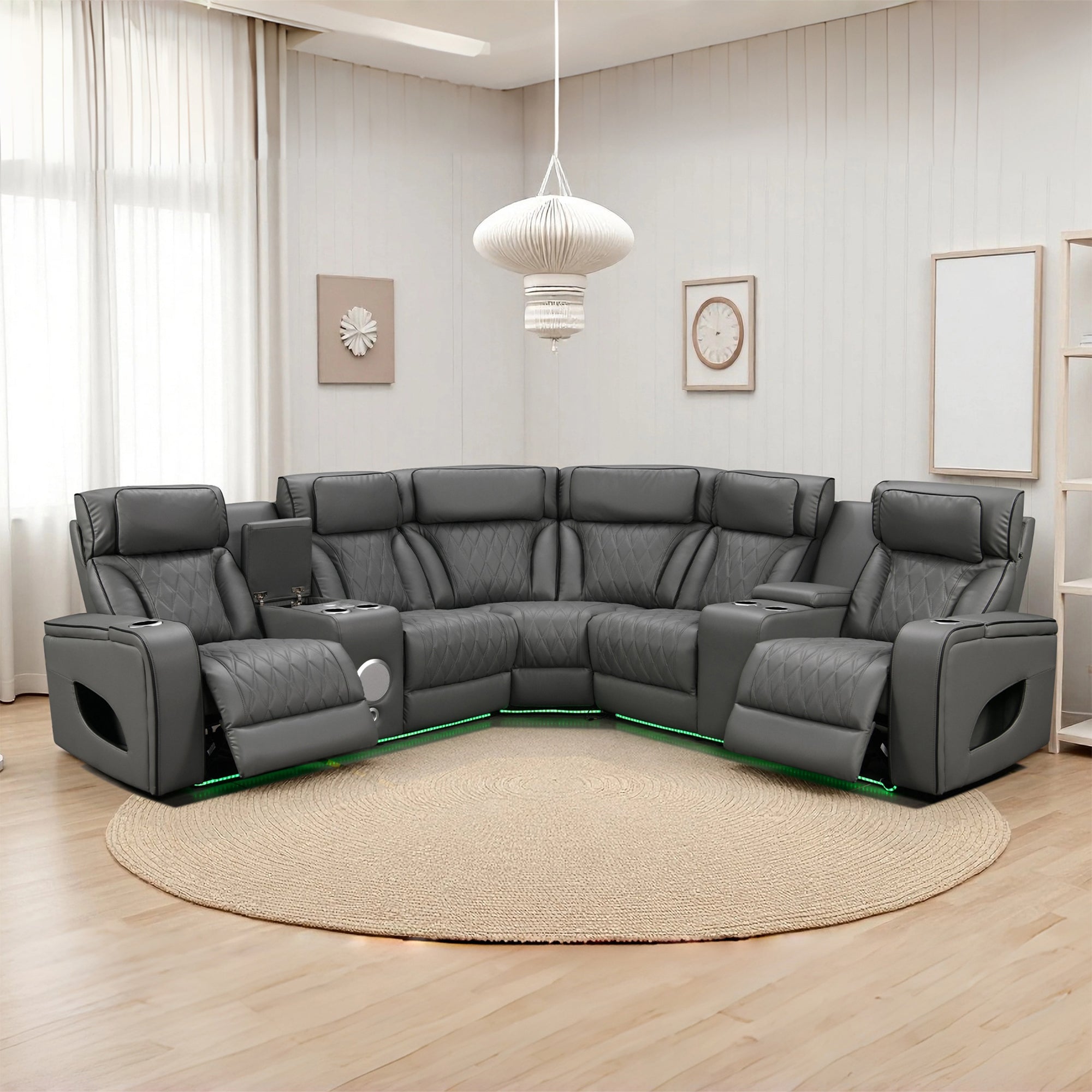 Power Recliner Sectional MC2953 Gray