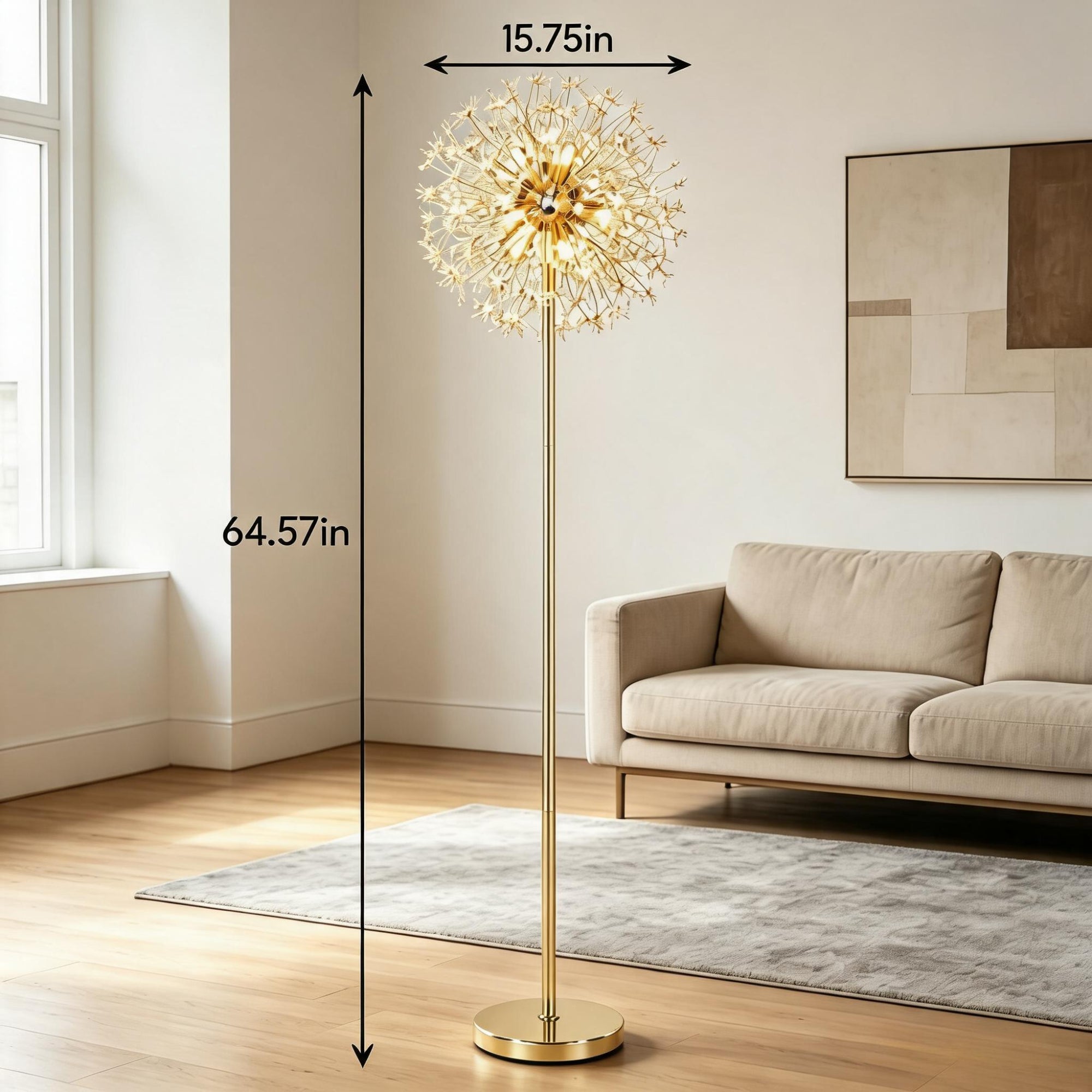 Size of Crystal Dandelion Floor Lamp