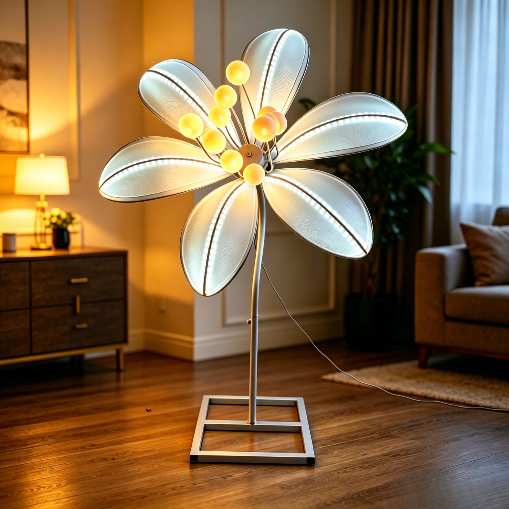 Adjustable Height LED Lily Lamp for Wedding & Home Decor