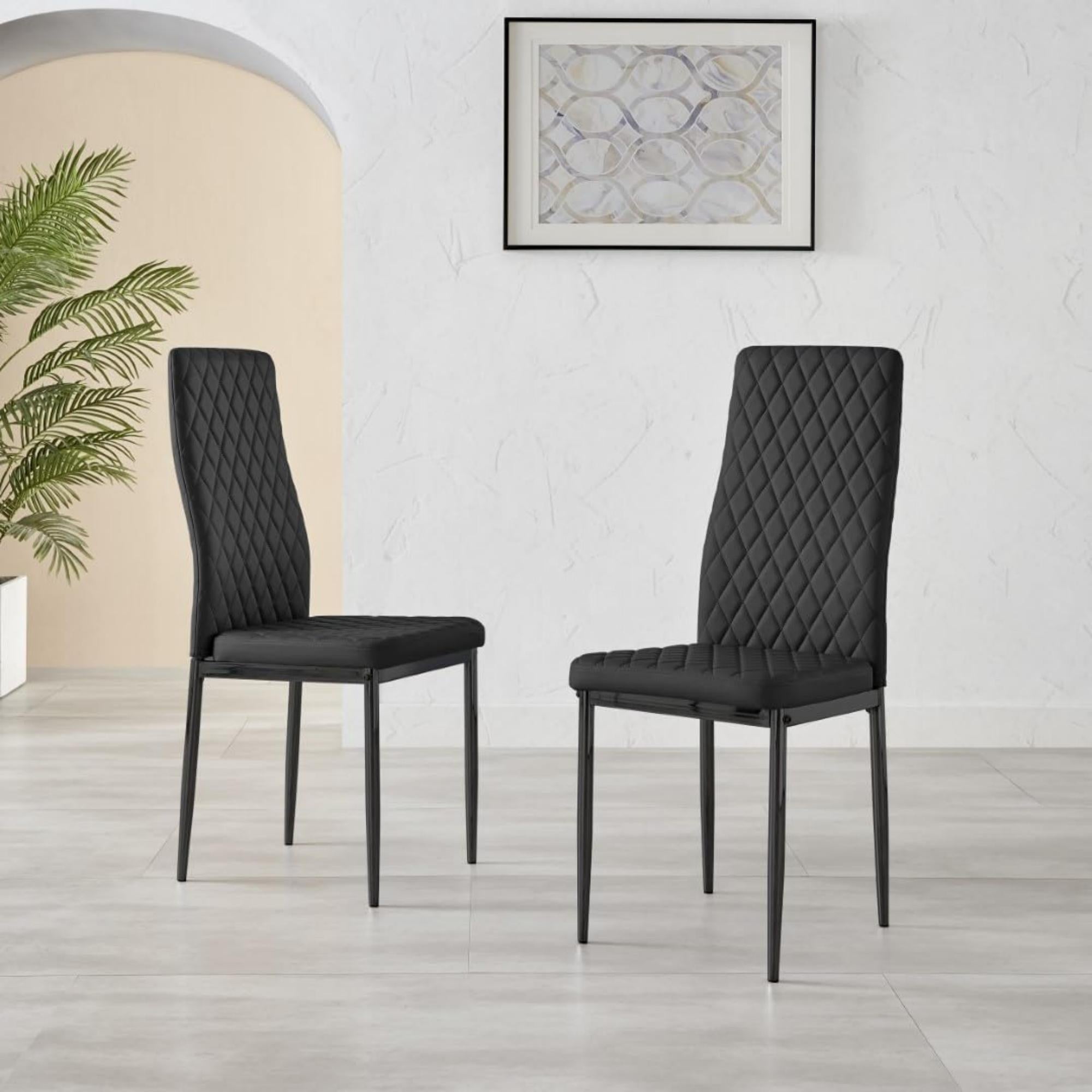 Black Leather Dining Chair -4PCS/CTN-CH010