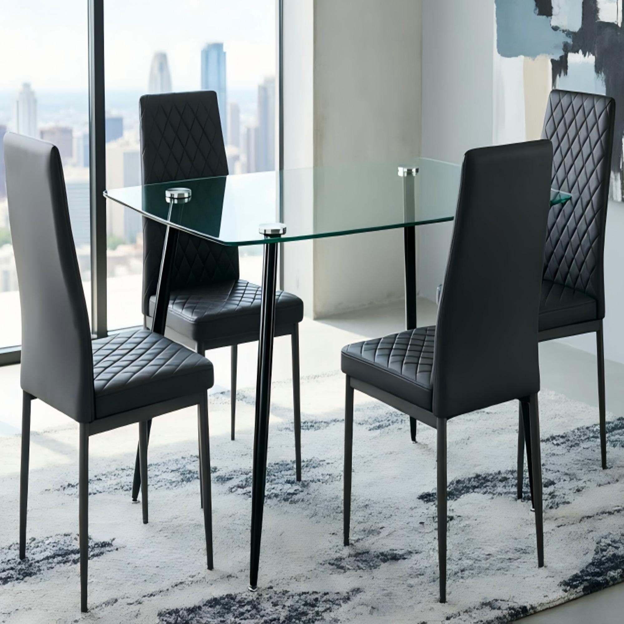 Black Leather Dining Chair -4PCS/CTN-CH010