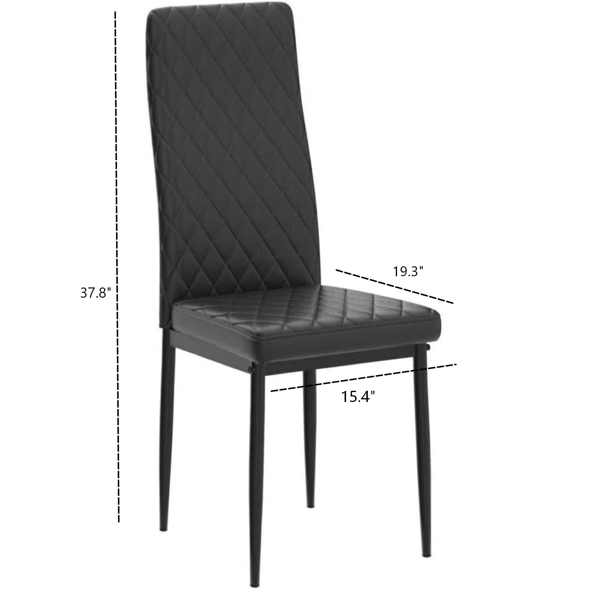 Black Leather Dining Chair -4PCS/CTN-CH010