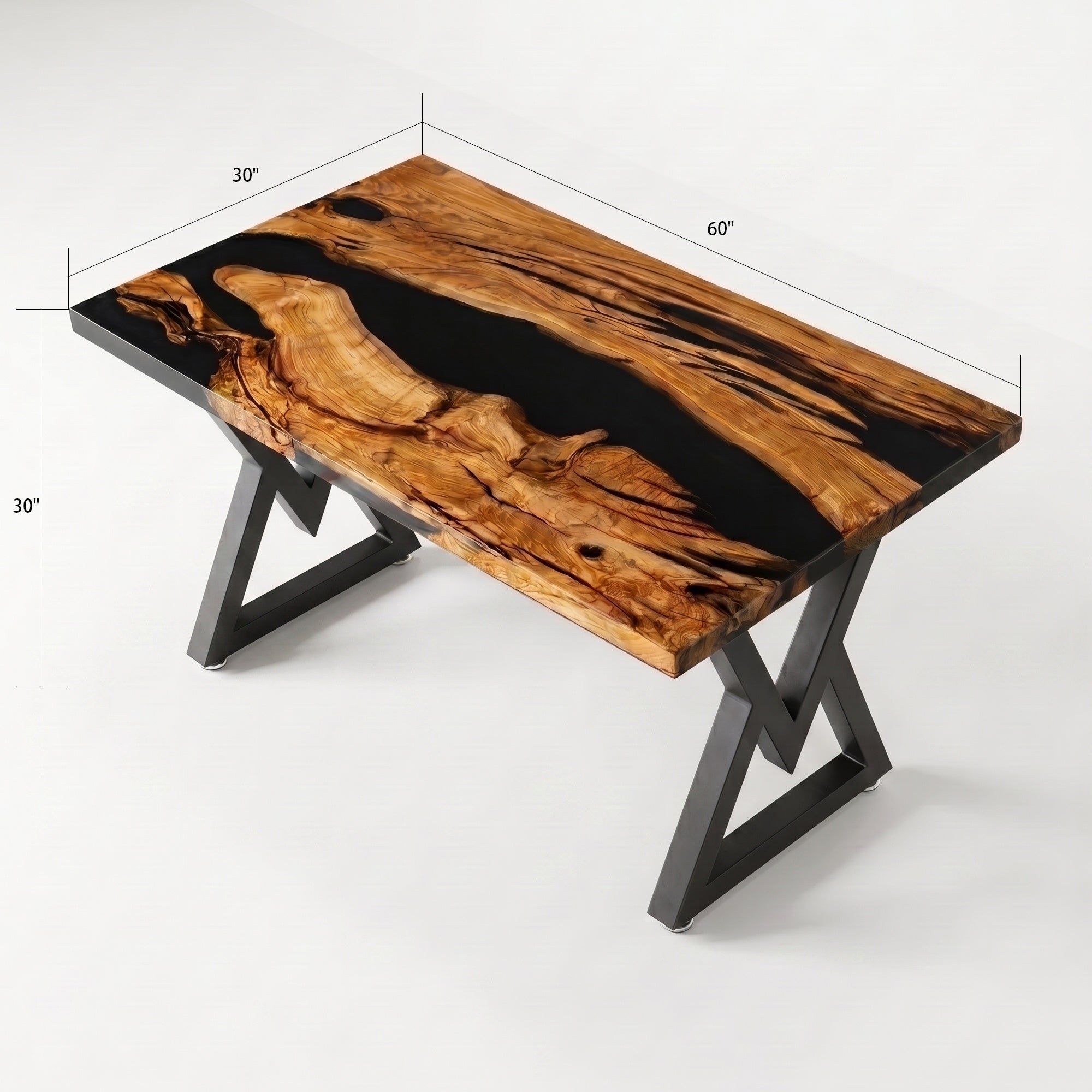 C1062 Olive Wood Resin Table