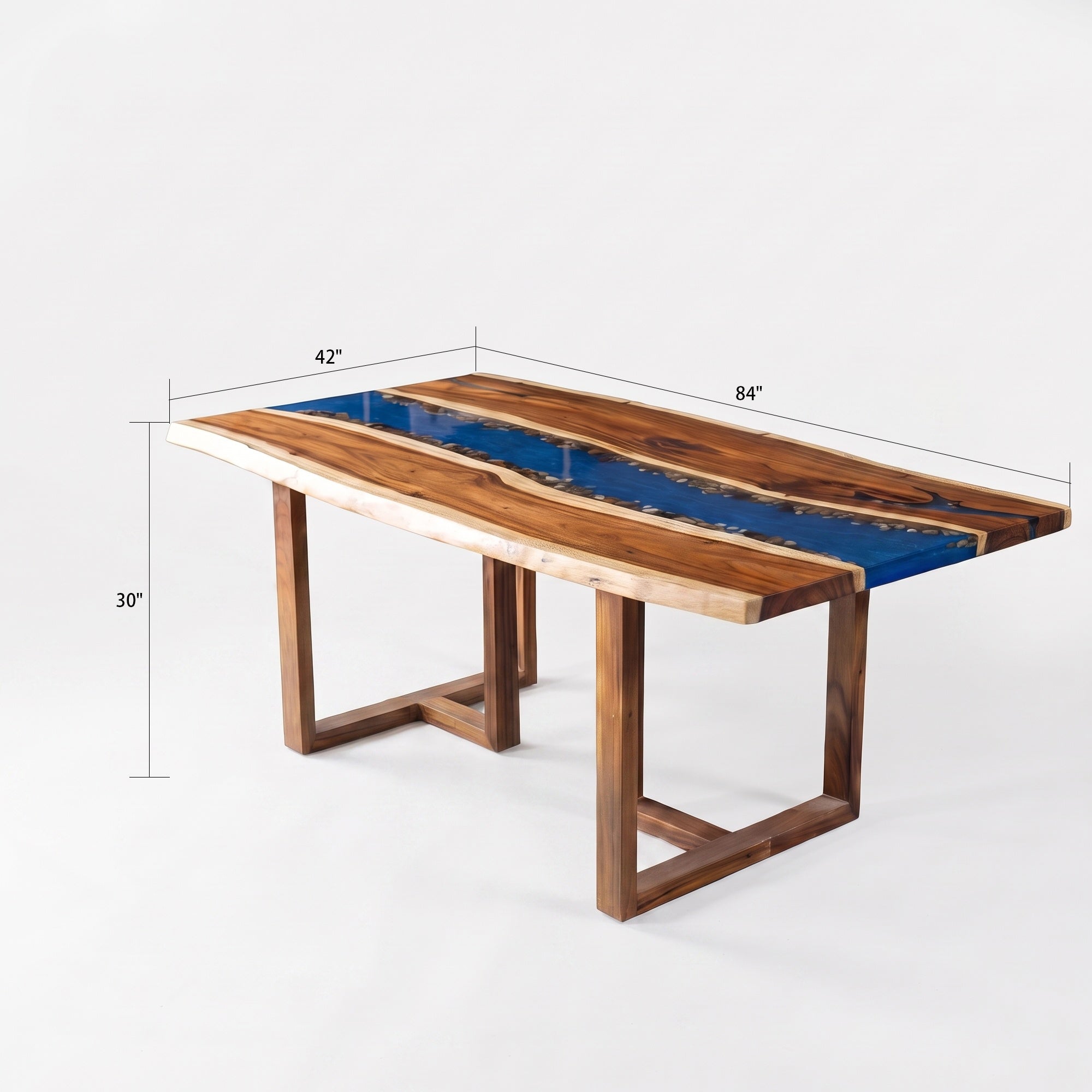 C1183 Walnut Epoxy Resin River Table