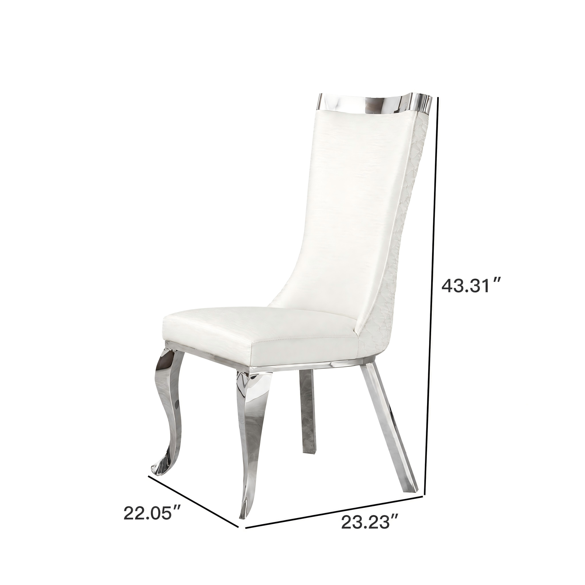 silver stainless steel dining chairs, pu upholstered dining chairs, high back dining side chairs
