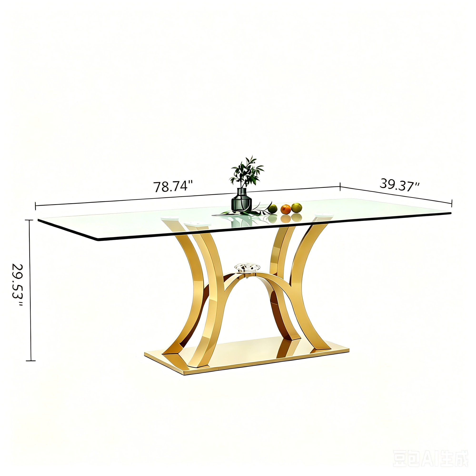 Modern Luxury 201 Stainless Steel Frame Dining Room Table
