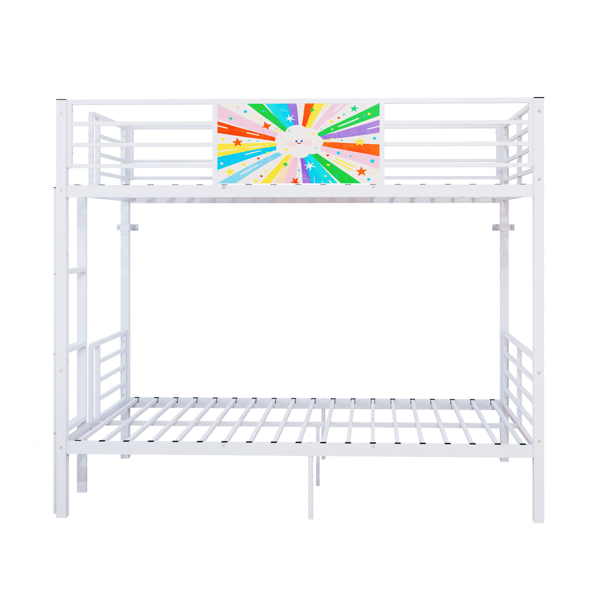 Twin Over Twin Metal Bunk Bed Frame White