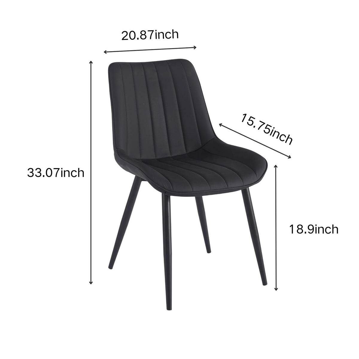 Dining Chairs Modern Leather with Metal Legs 2pCS/CTN