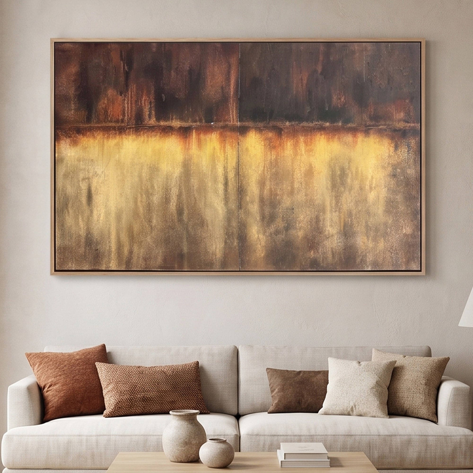 Pure Handmade Brown Textured Abstract Oil Painting
