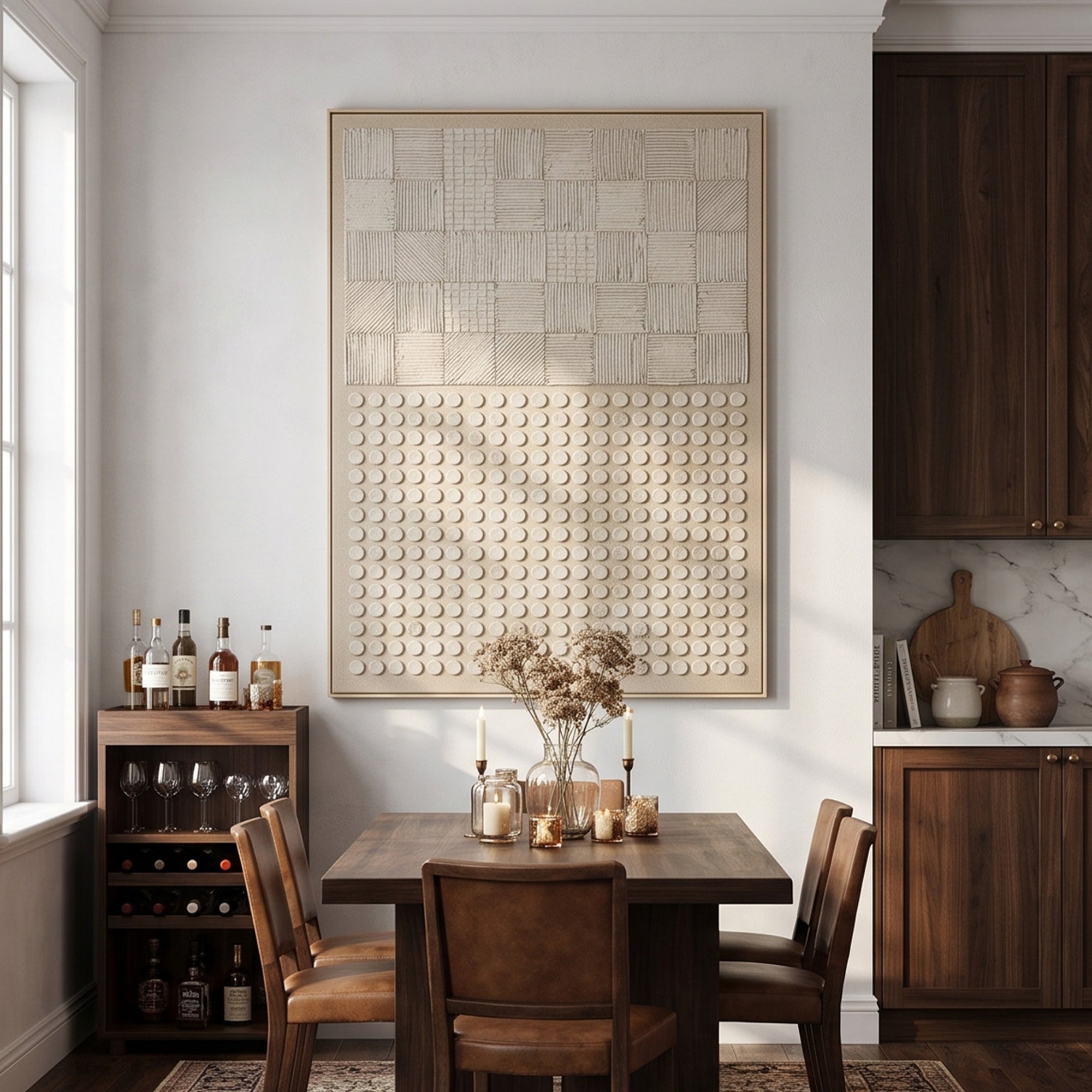 Pure Handmade Cream Neutral Textured Abstract Minimalist Canvas Art
