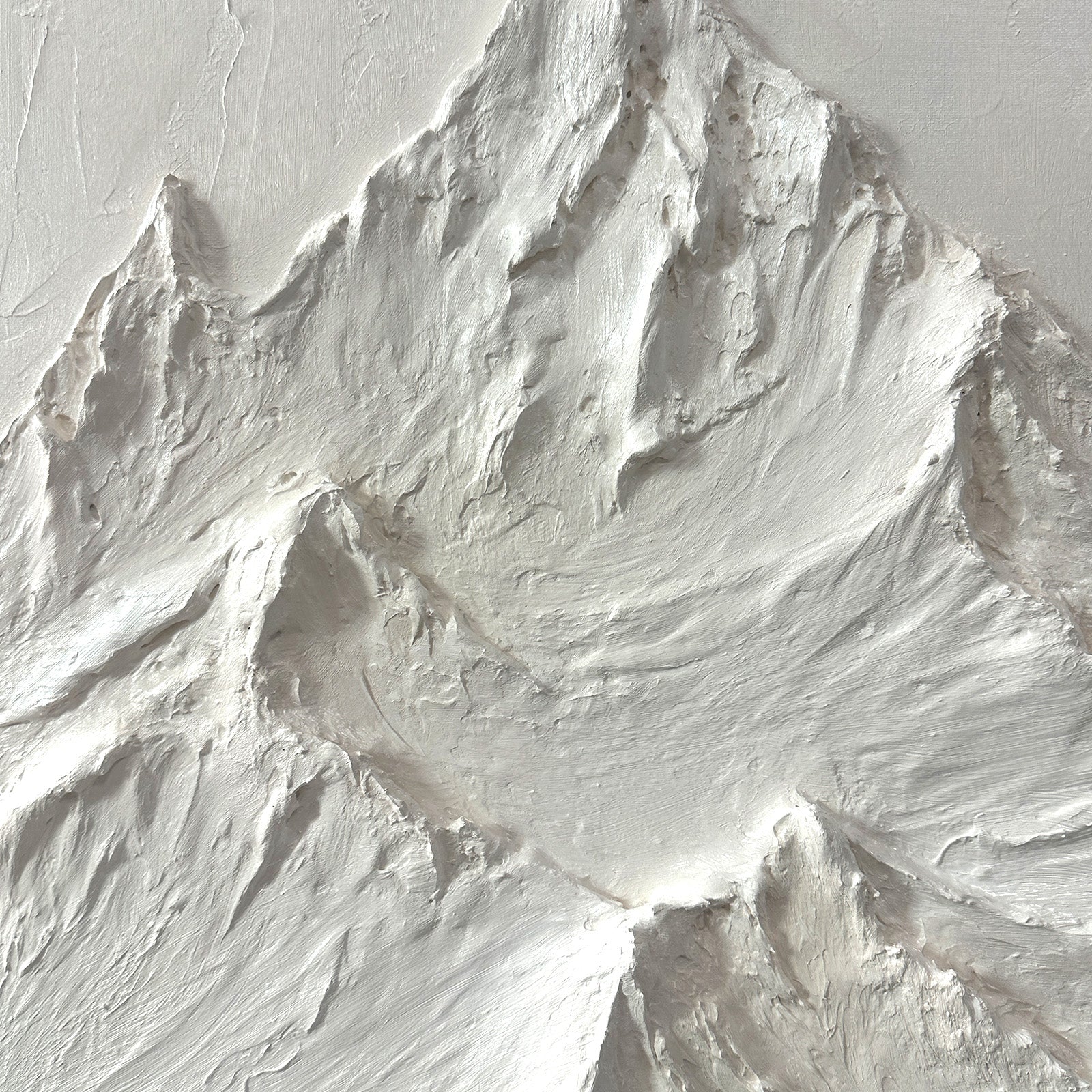 Handmade Monochrome Mountain 3D Relief Landscape Canvas Decor