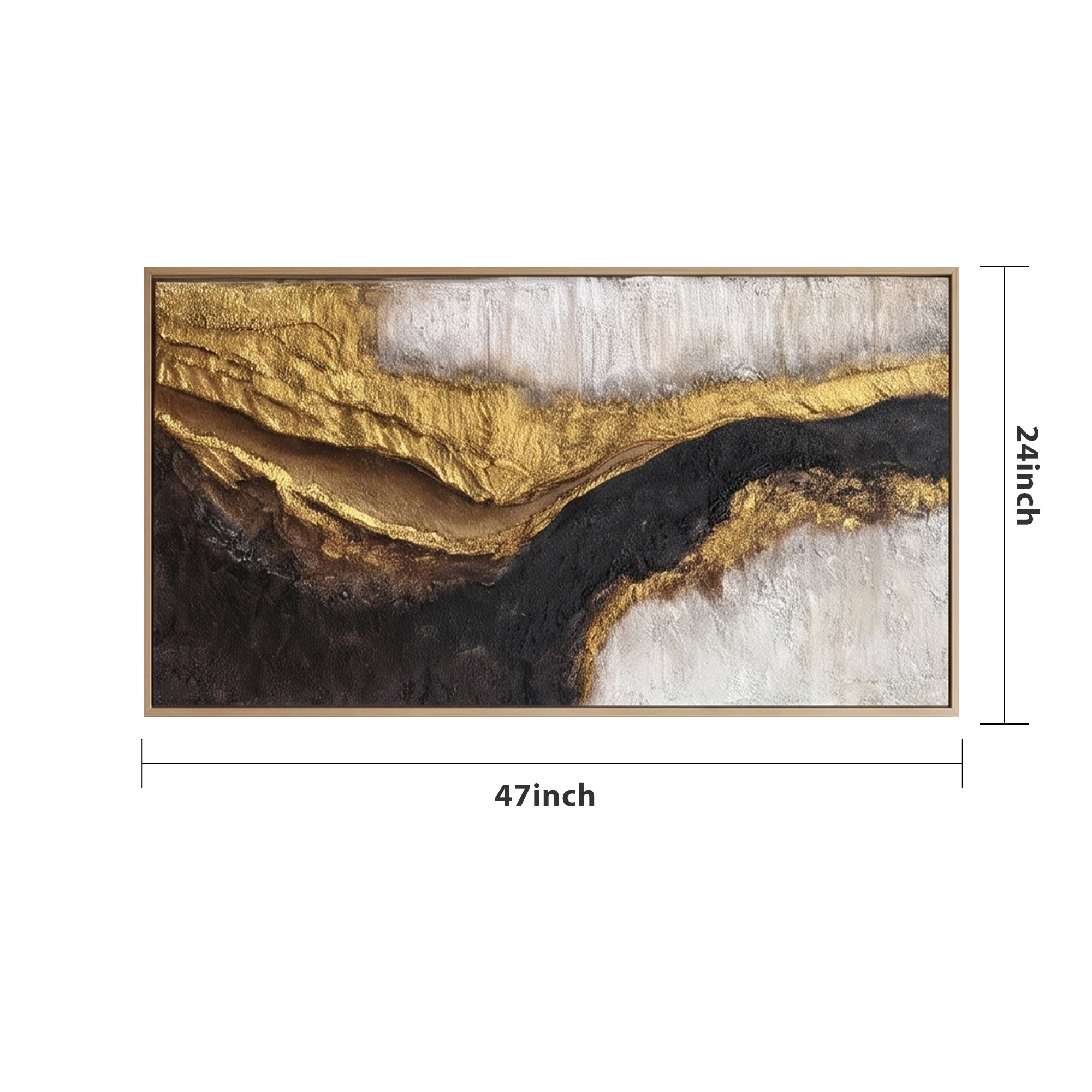 Pure Handmade Brown Gold Abstract Textured Linen Oil Painting