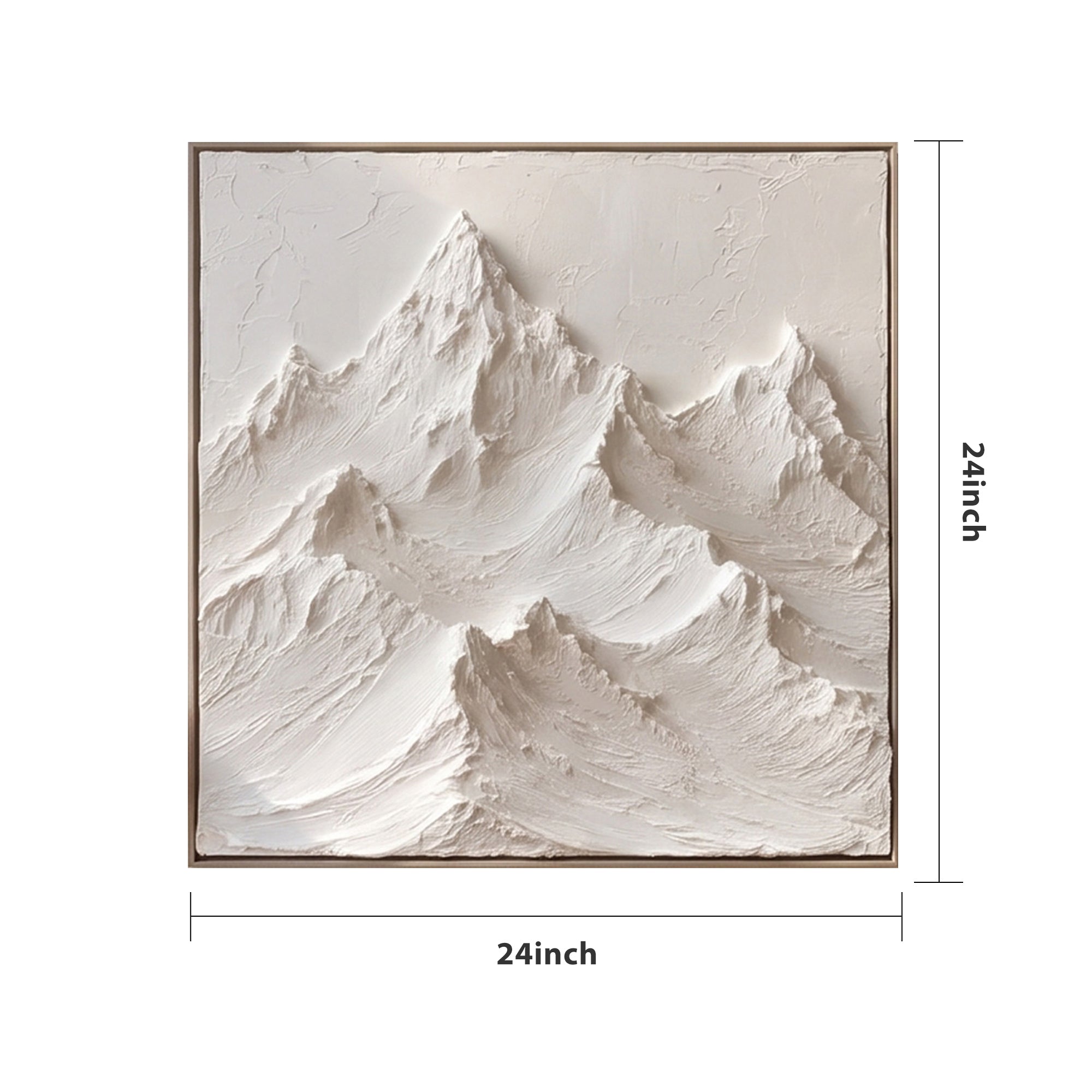 Handmade Monochrome Mountain 3D Relief Landscape Canvas Decor