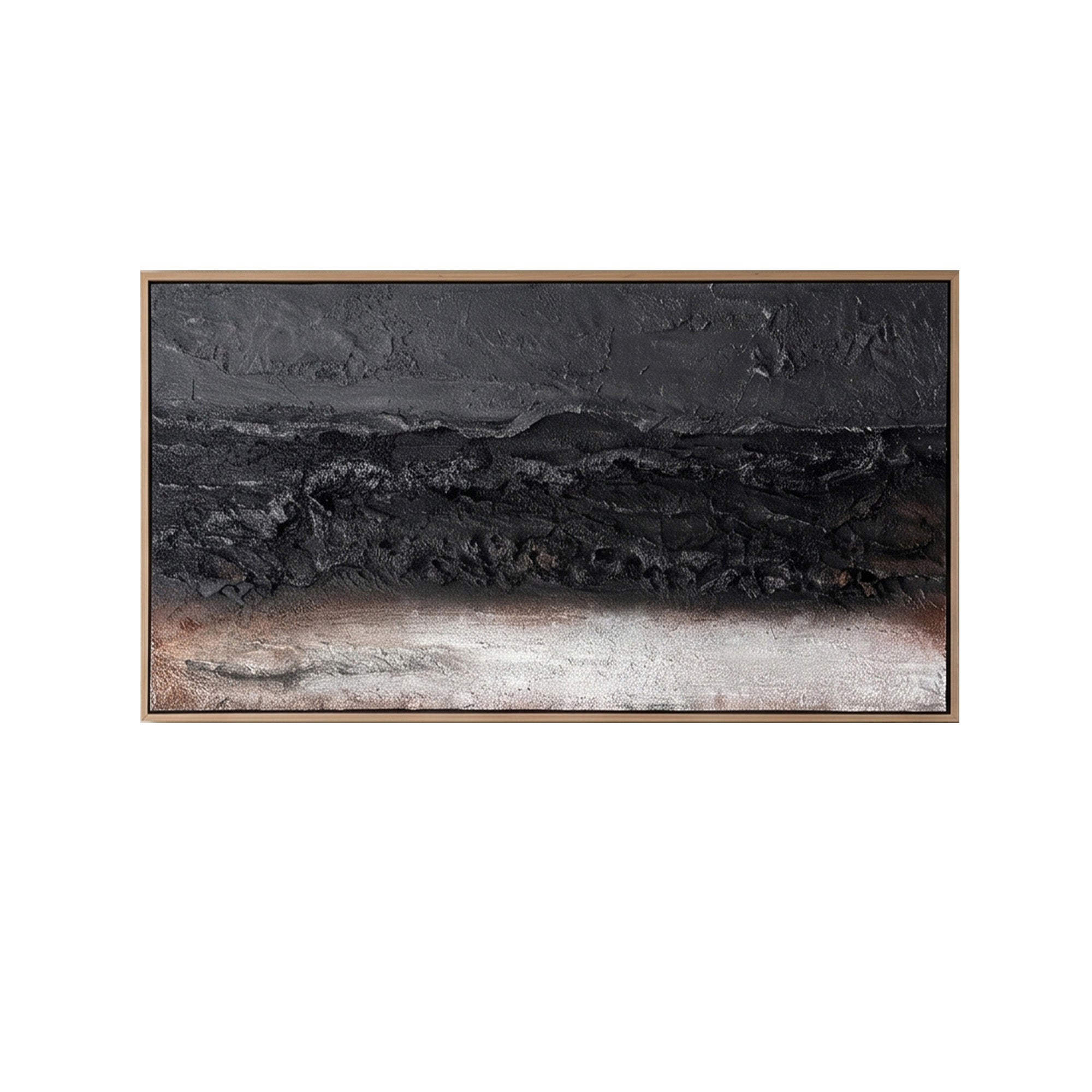 Pure Handmade Neutral Tone Abstract Impasto Linen Oil Painting