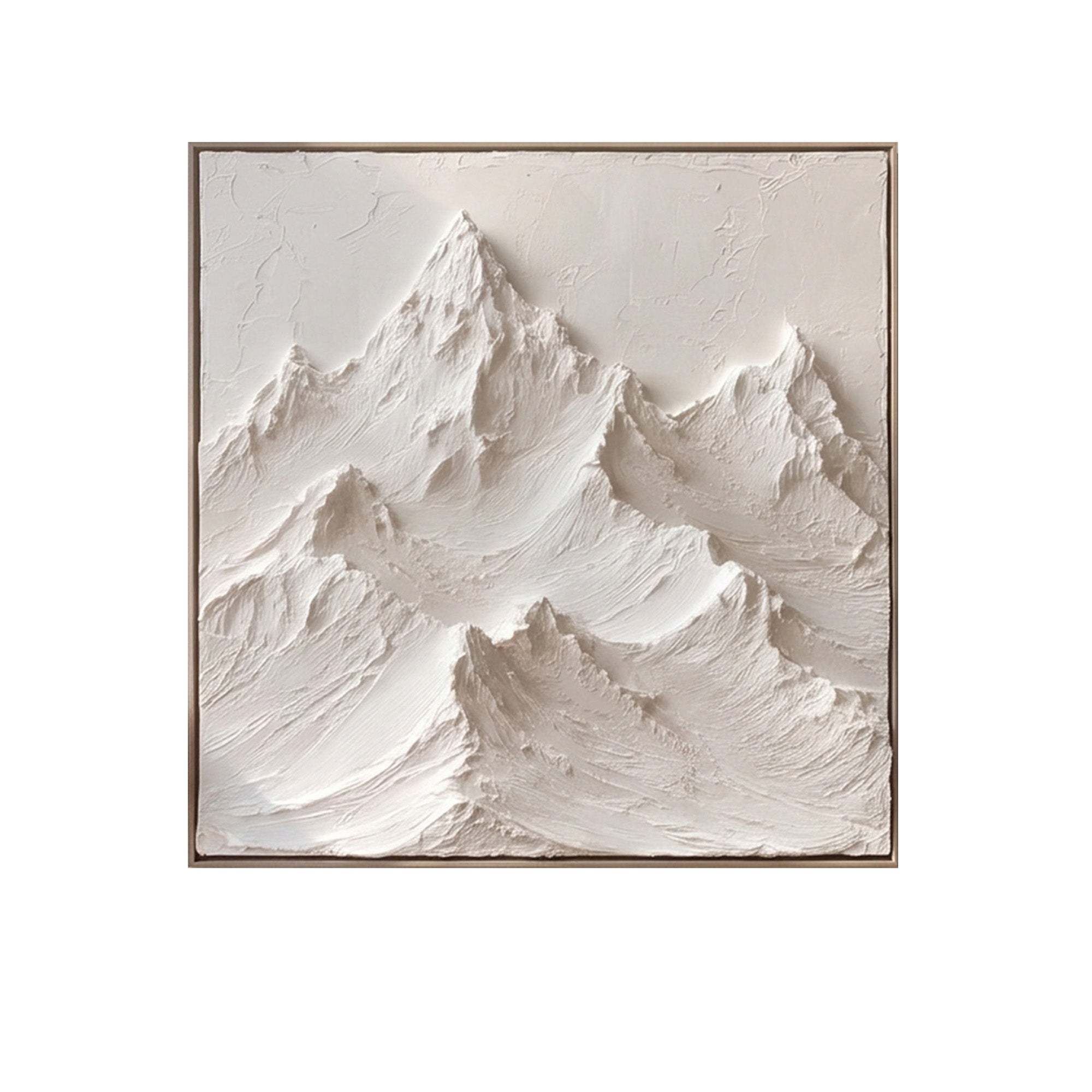 Handmade Monochrome Mountain 3D Relief Landscape Canvas Decor