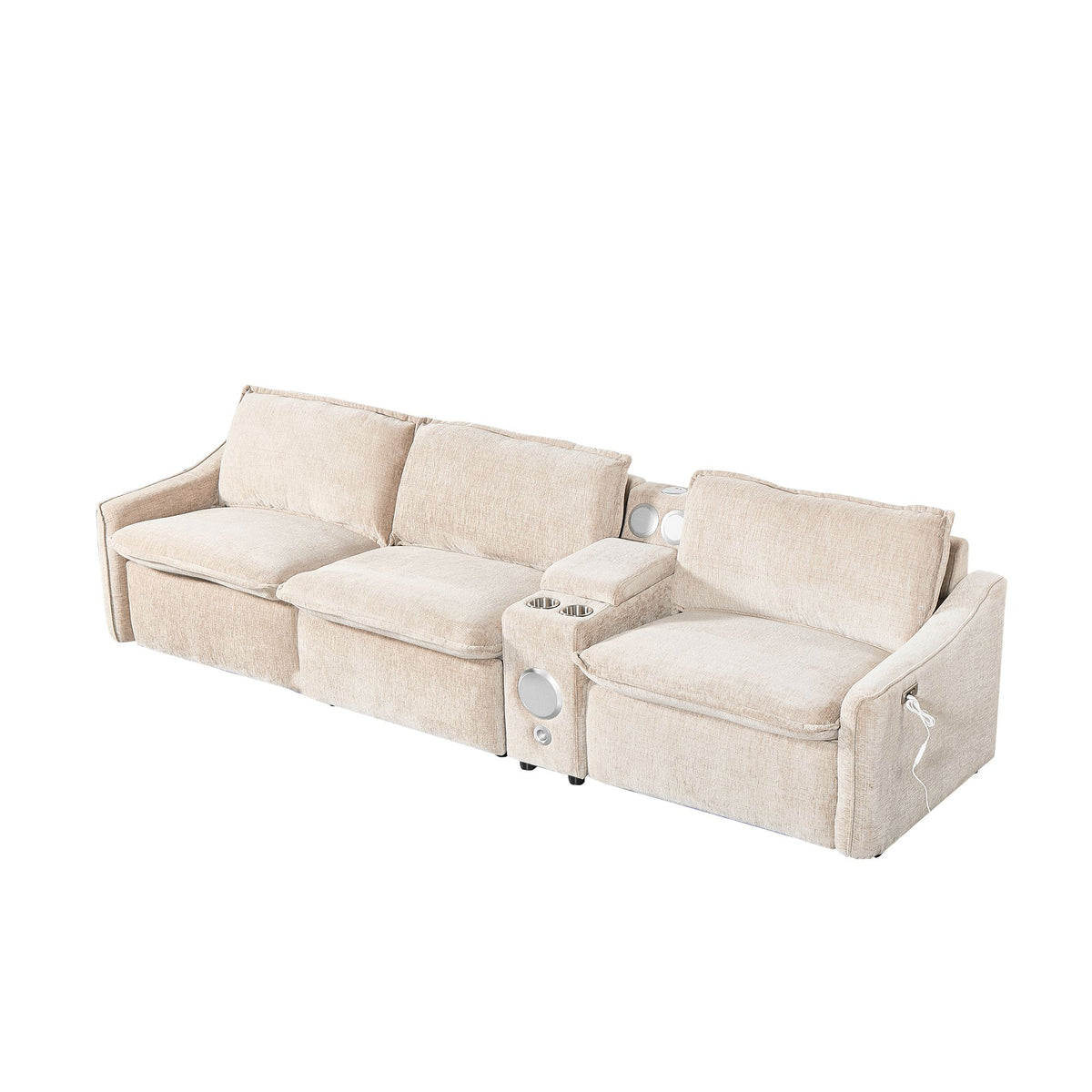 Brown Electric Recliner Sofa Set--MS908-3SET
