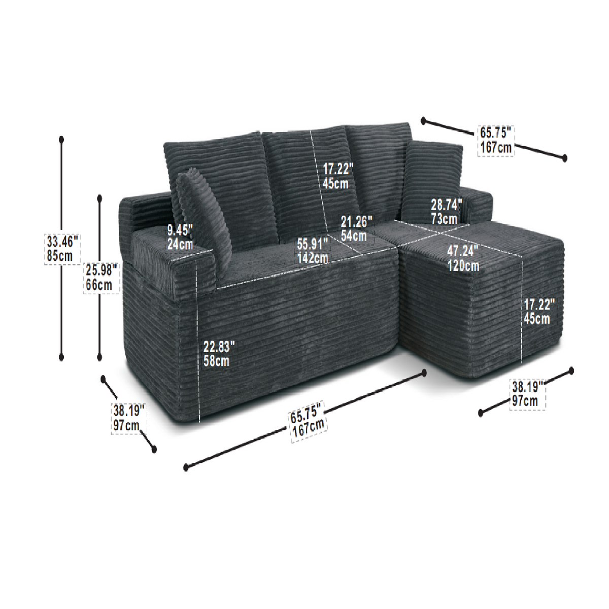 compress sofa Black