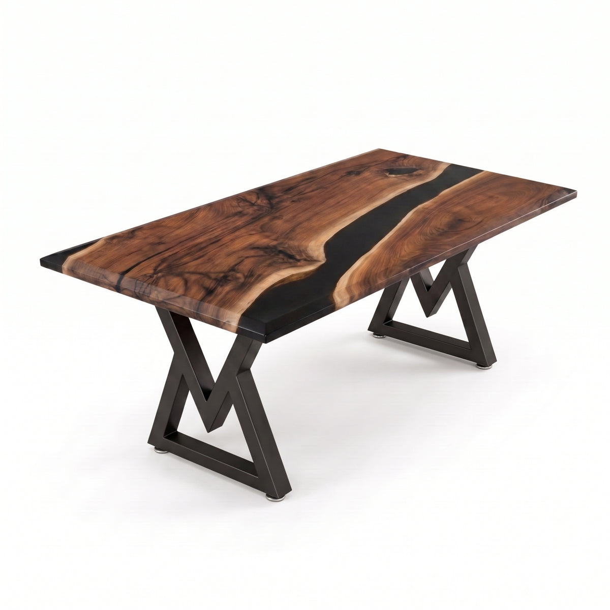 Black Walnut Black Epoxy Rectangular Dining Table（Tabletop only, legs not included）