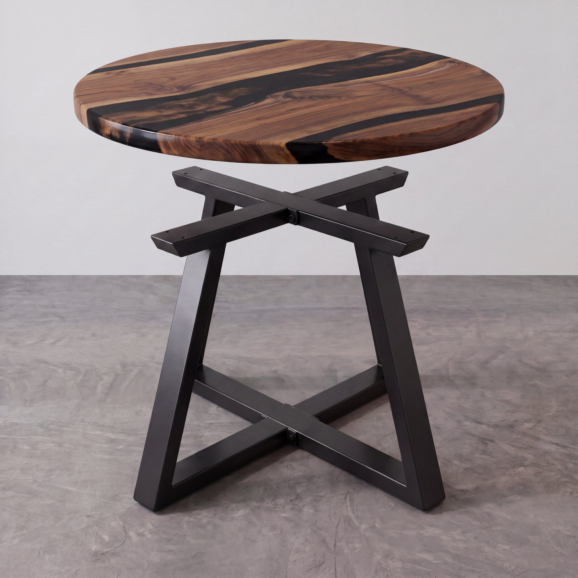 Black Carbon Steel Cross Side Table Frame-MTY0170  1pcs/CTN