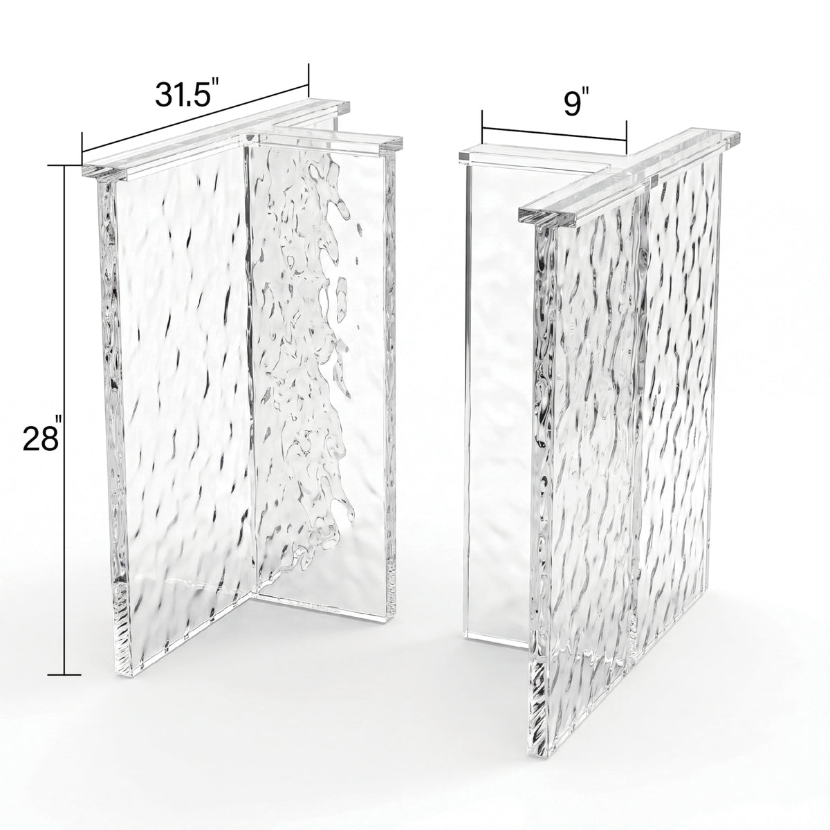 Poplar Ice Crystal Epoxy Rectangular Dining Table（Tabletop with legs）