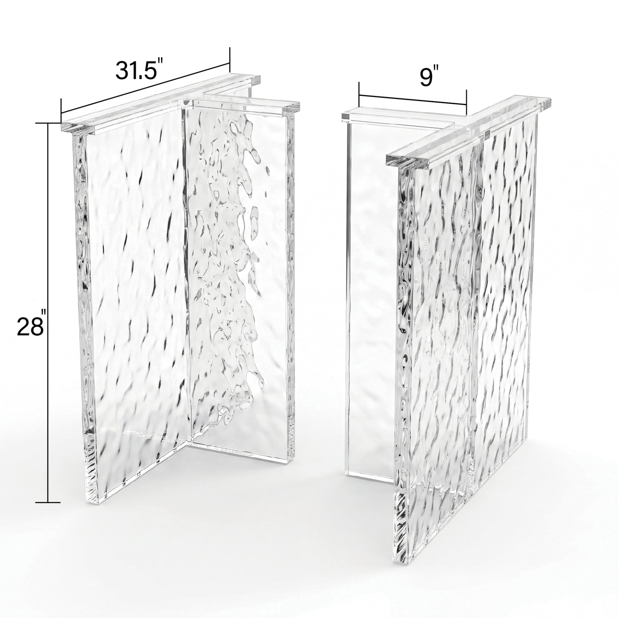 Clear T-Shaped Ice Crystal Acrylic Table Legs（3pcs/CTN）