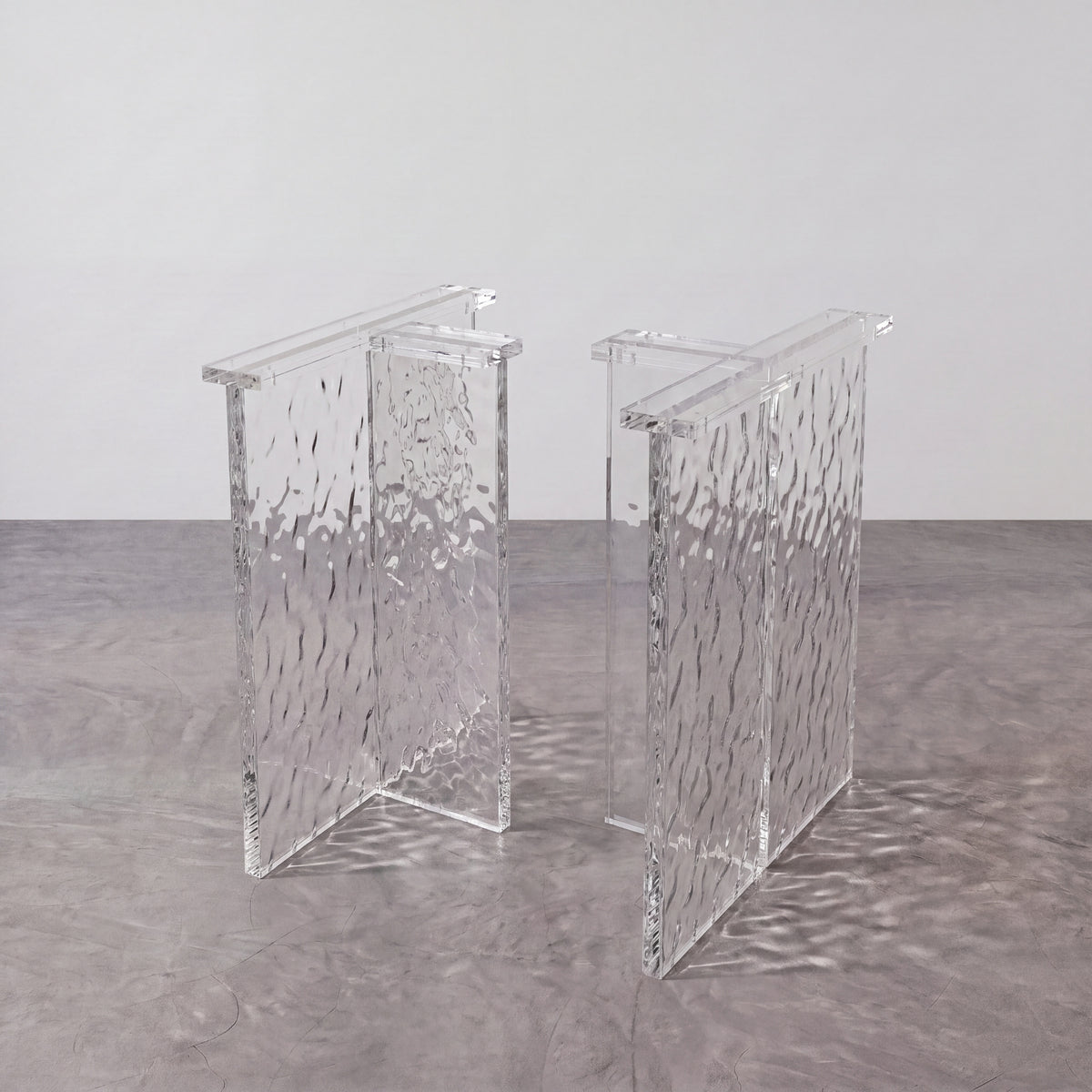 Clear T-Shaped Ice Crystal Acrylic Table Legs（3pcs/CTN）