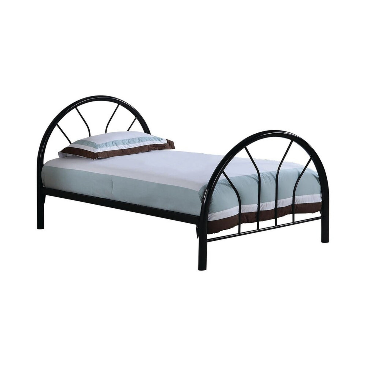 BD001-odern Single Metal Platform Bed Frame, Sturdy Metal Slat Support, No Box Spring Needed