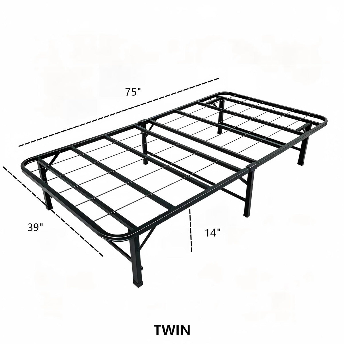 BD002-TWIN-FULL-QUEEN-Foldable Metal Bed Frame