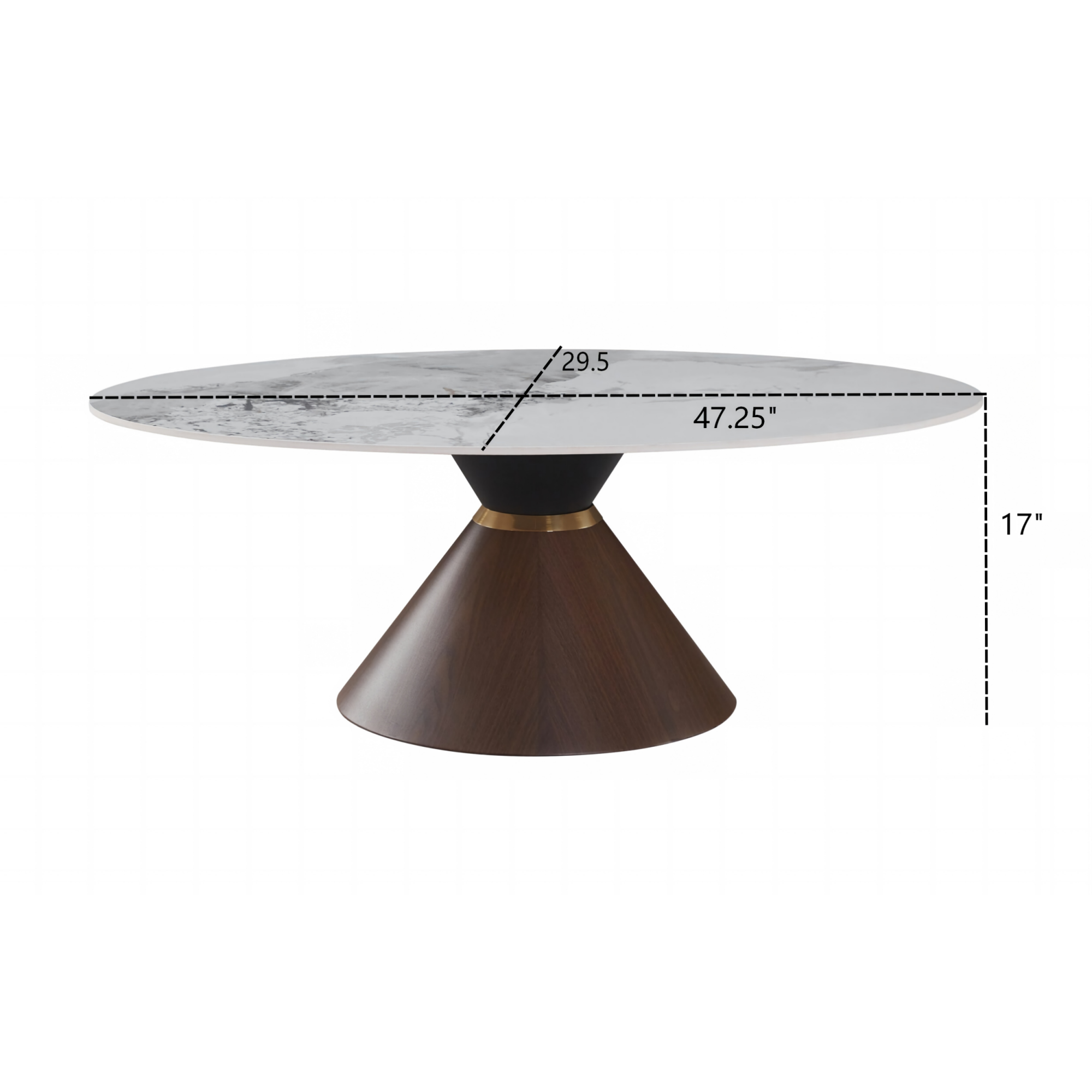 CT004 Modern Oval Sintered Stone Coffee Table