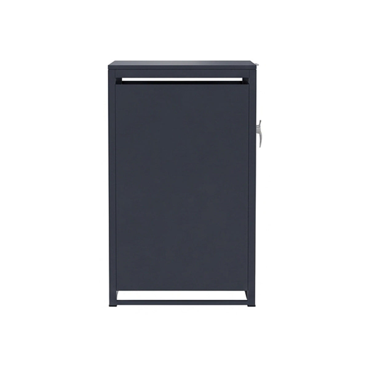 96 GALLON GREY SINGLE-DOOR STEEL TRASH CAN ENCLOSURE