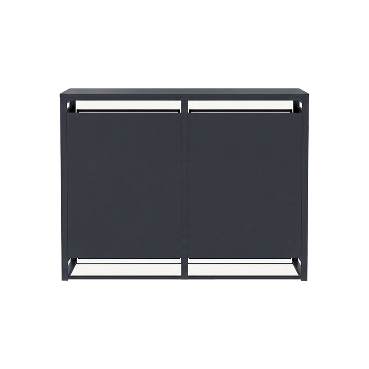 96 GALLON DOUBLE-DOOR STEEL TRASH CAN ENCLOSURE WITH  NATURE WOOD GRAIN FRONT DOOR