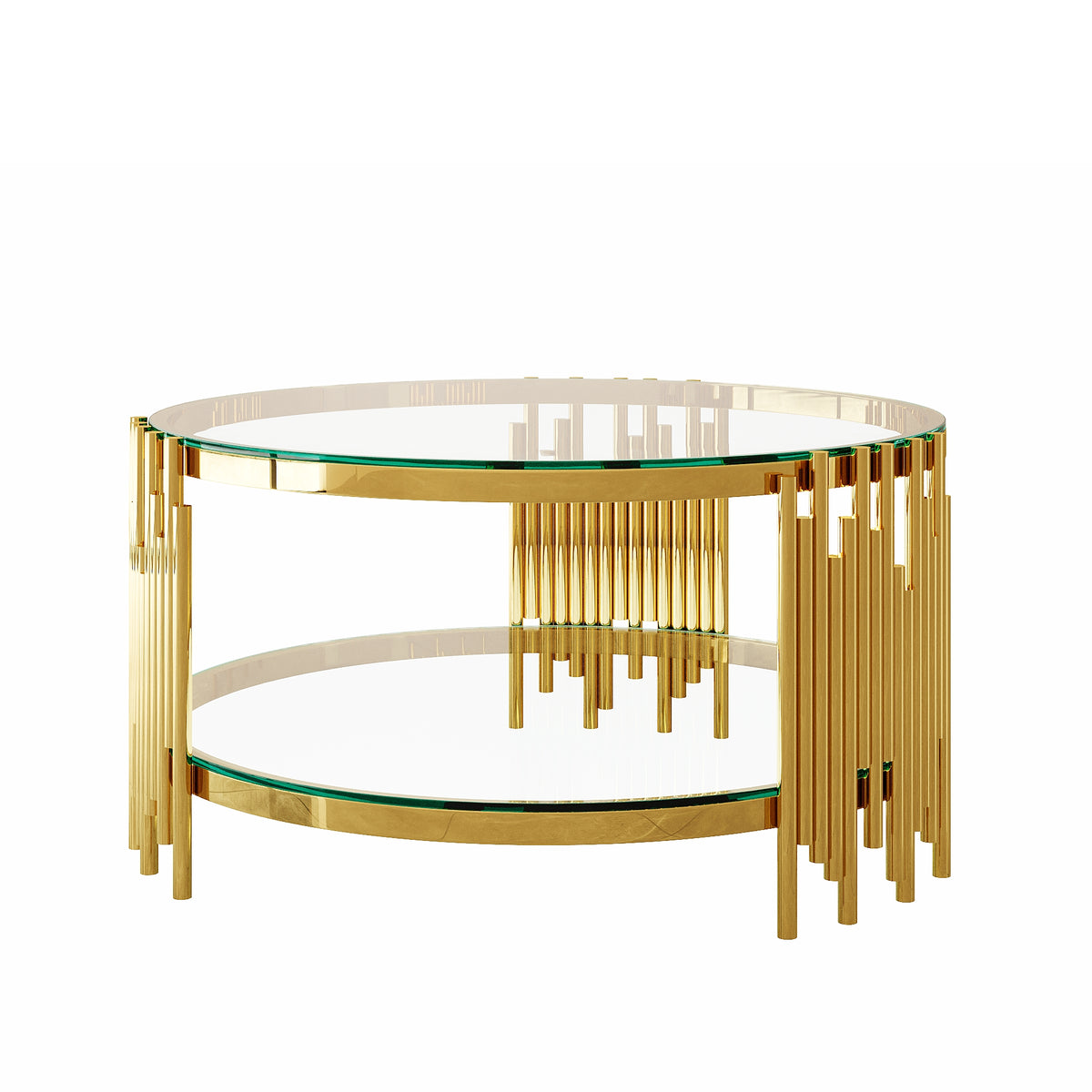 Classic stainless steel coffee table