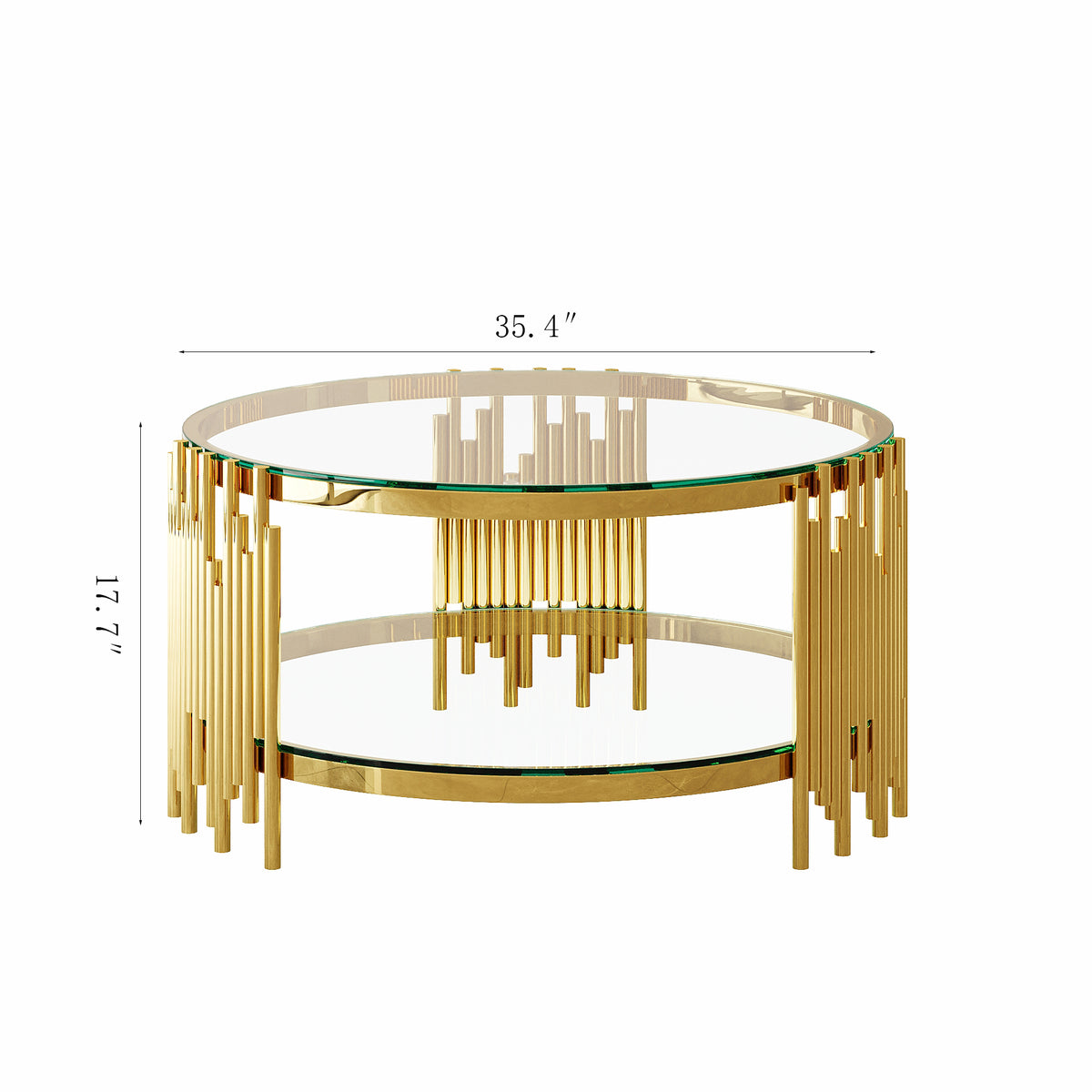 Classic stainless steel coffee table