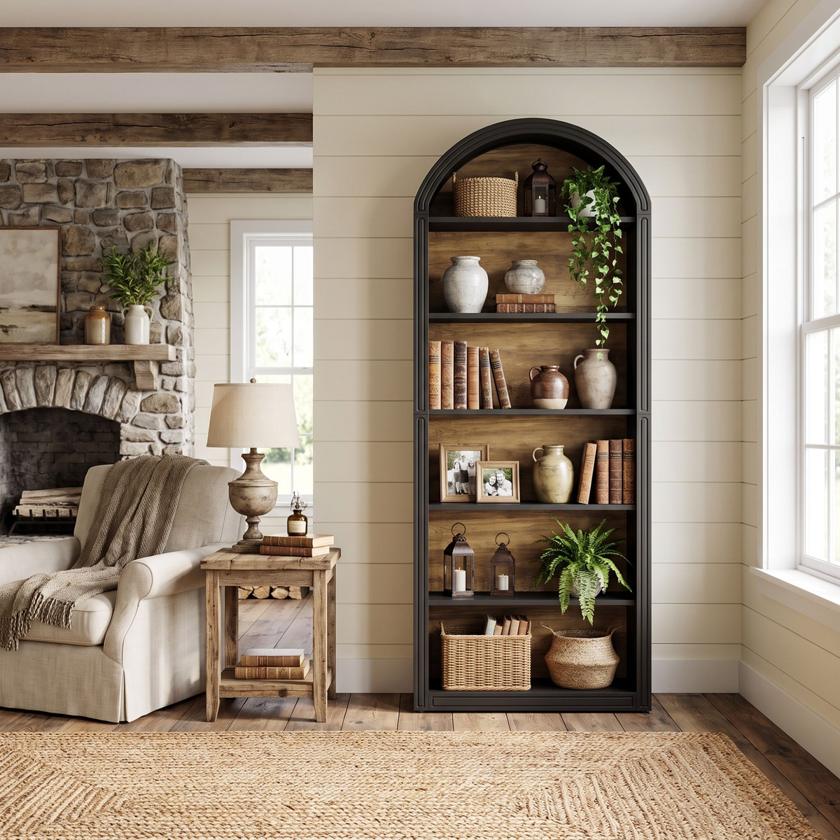 Arched Multi-Tier Display & Storage Bookcase