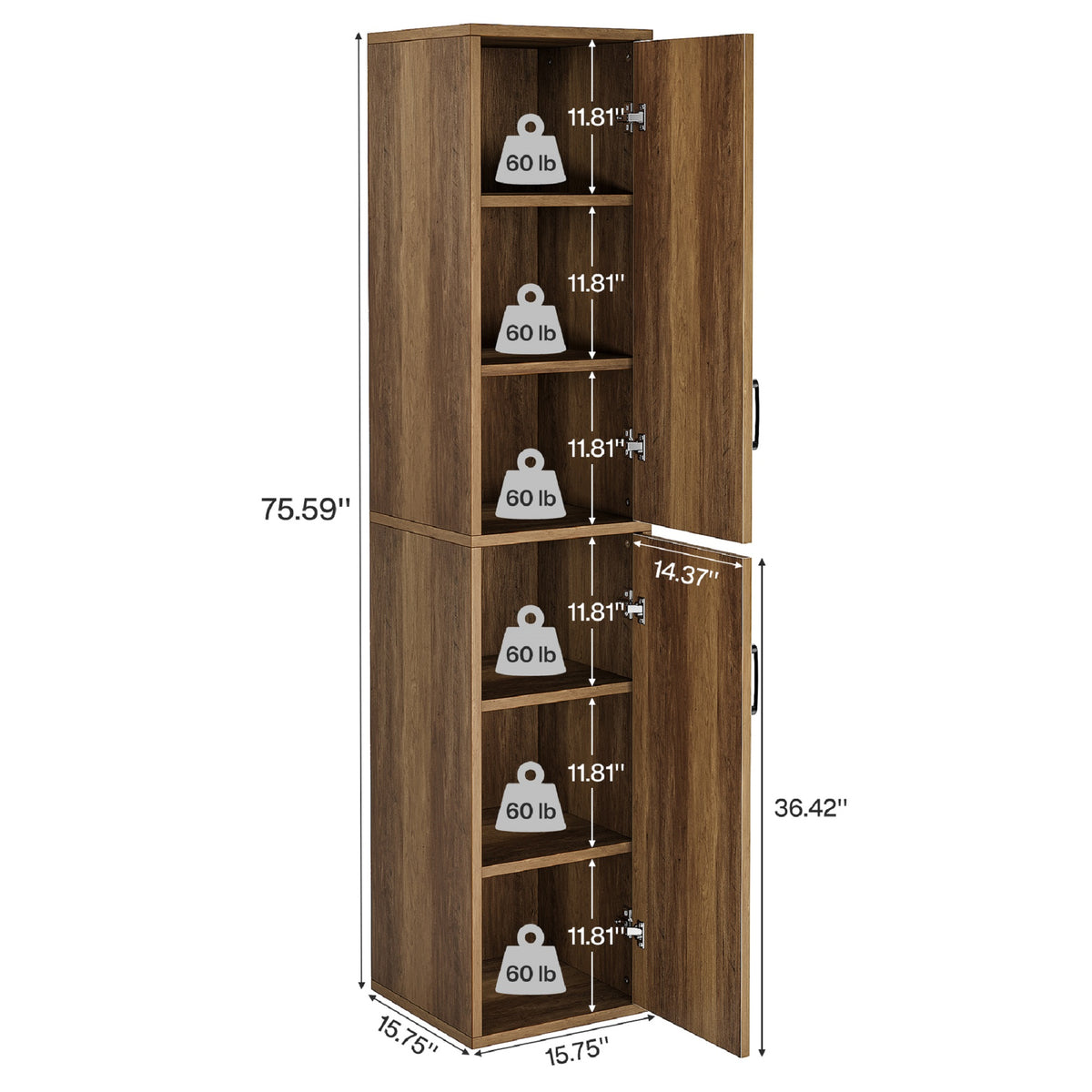 Tall Display Storage Shelf with Enclosed Side Panels