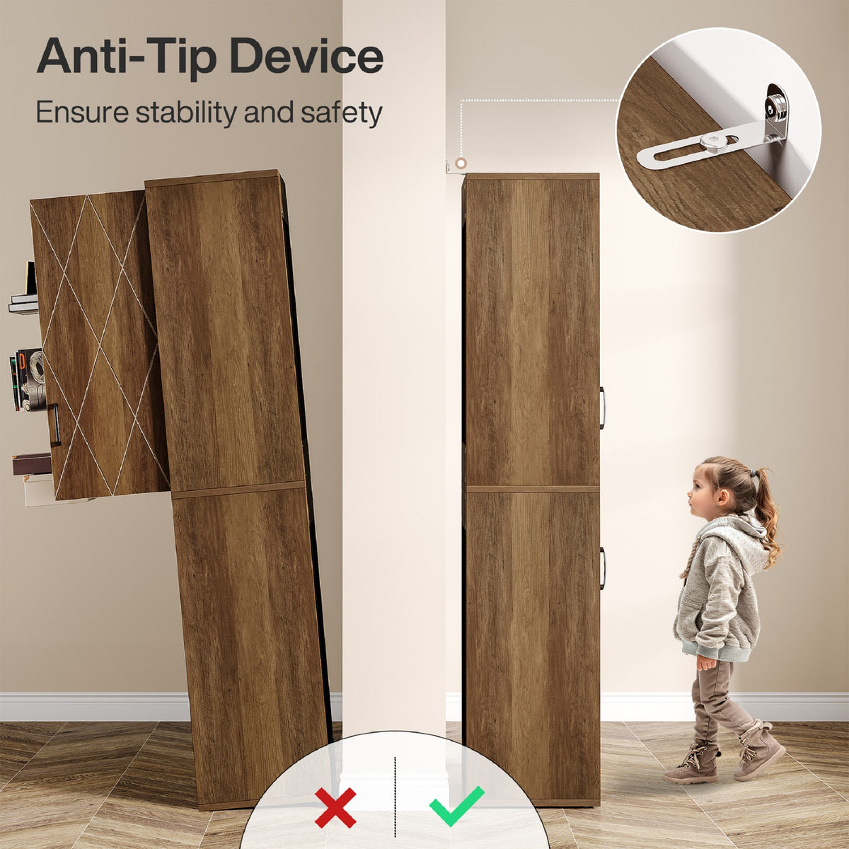 Tall Display Storage Shelf with Enclosed Side Panels