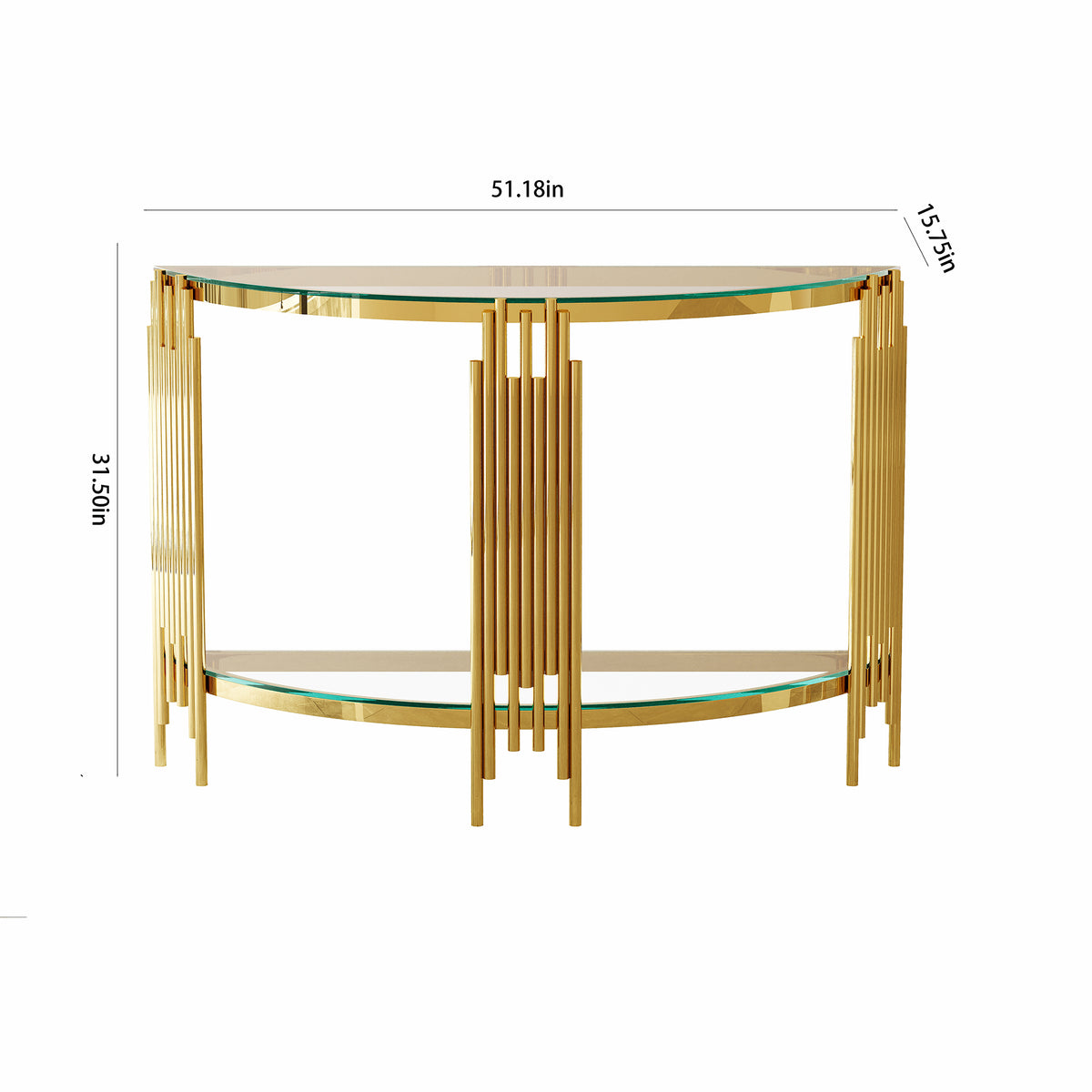 Stainless steel console table