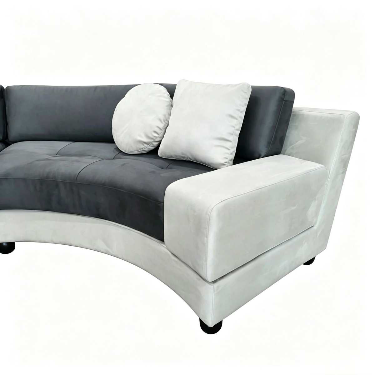 4PCS 160" Semi Circular Round Microfiber Fabric Sectional Sofa set