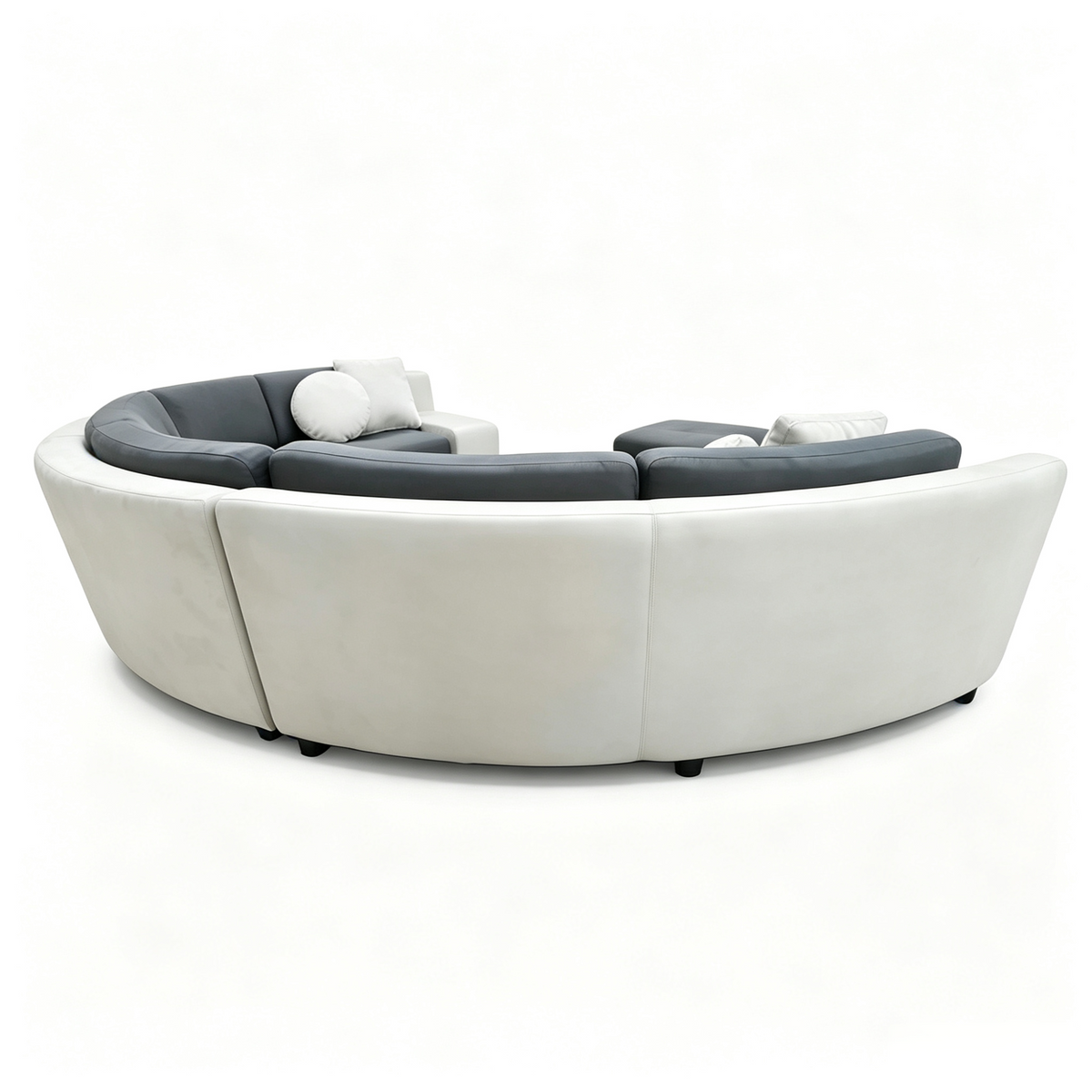 4PCS 160" Semi Circular Round Microfiber Fabric Sectional Sofa set